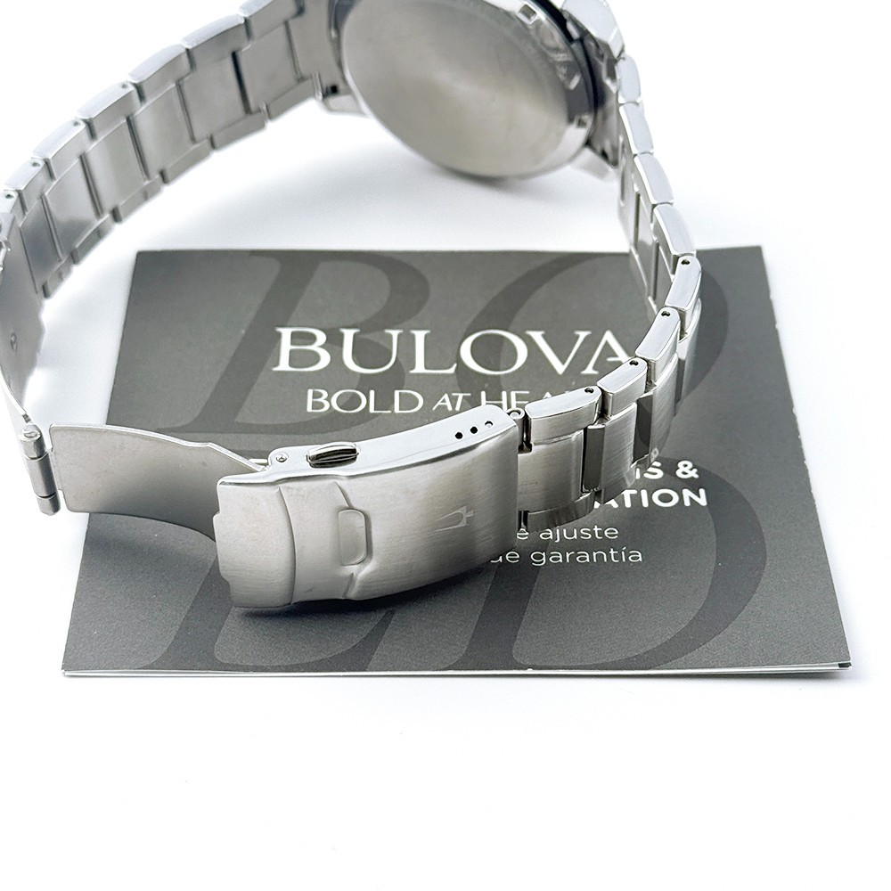 Bulova Men’s Marine Star Chronograph Quartz Black Dial Stainless Watch 96B272