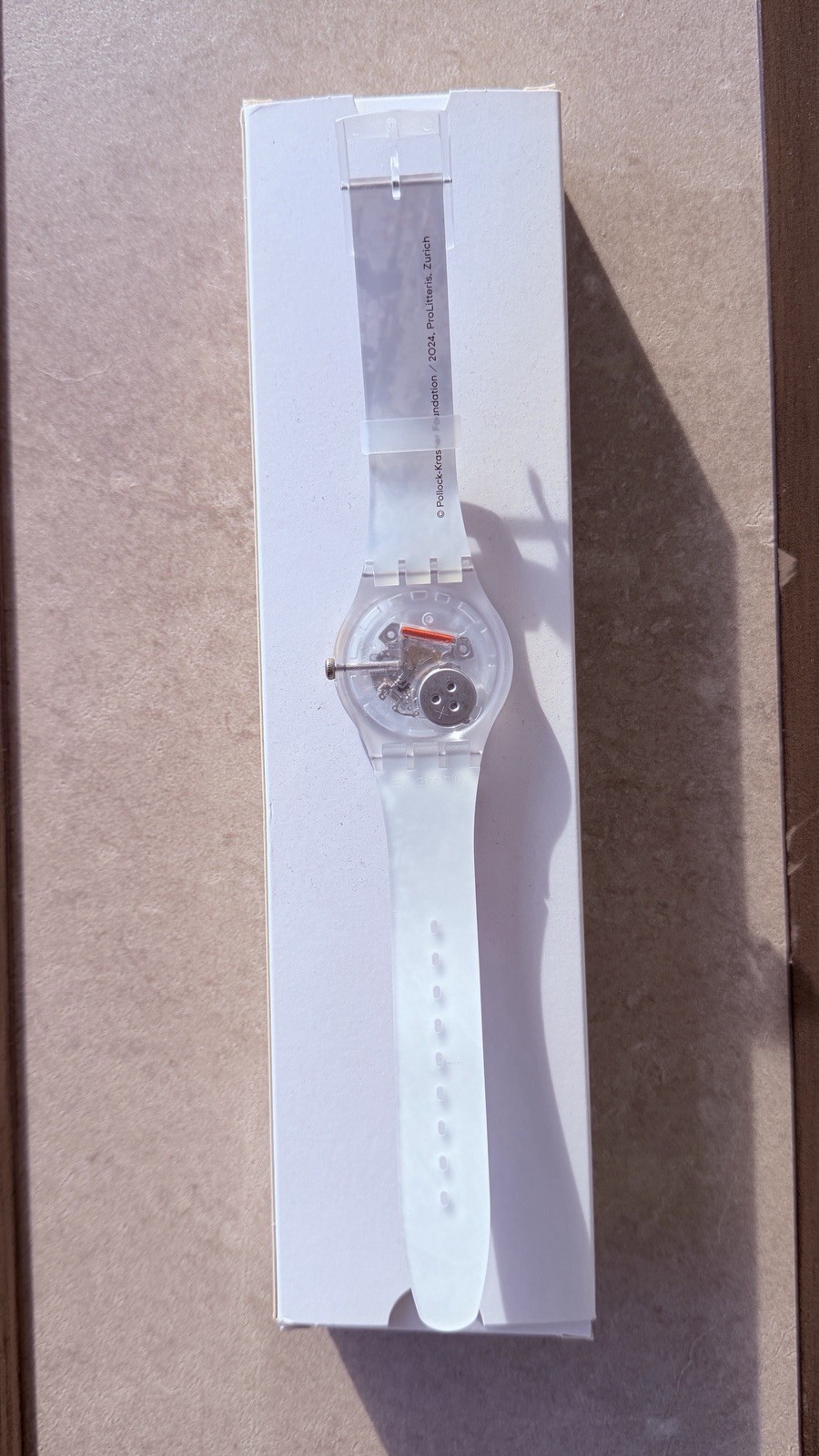 Swatch x Guggenheim Abstract Dial Quartz Watch Clear/Multicolor 34mm w/ Box