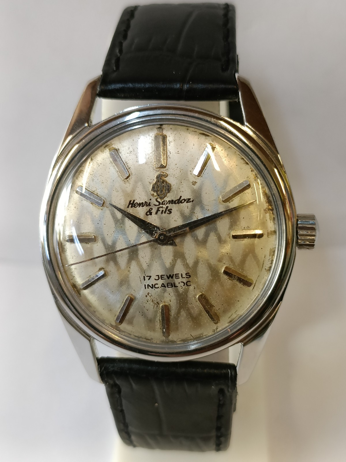 HENRI SANDOZ & FILS WINDING PATINA DIAL 1761Y-88 SWISS MEN’S WORKING CONDITION