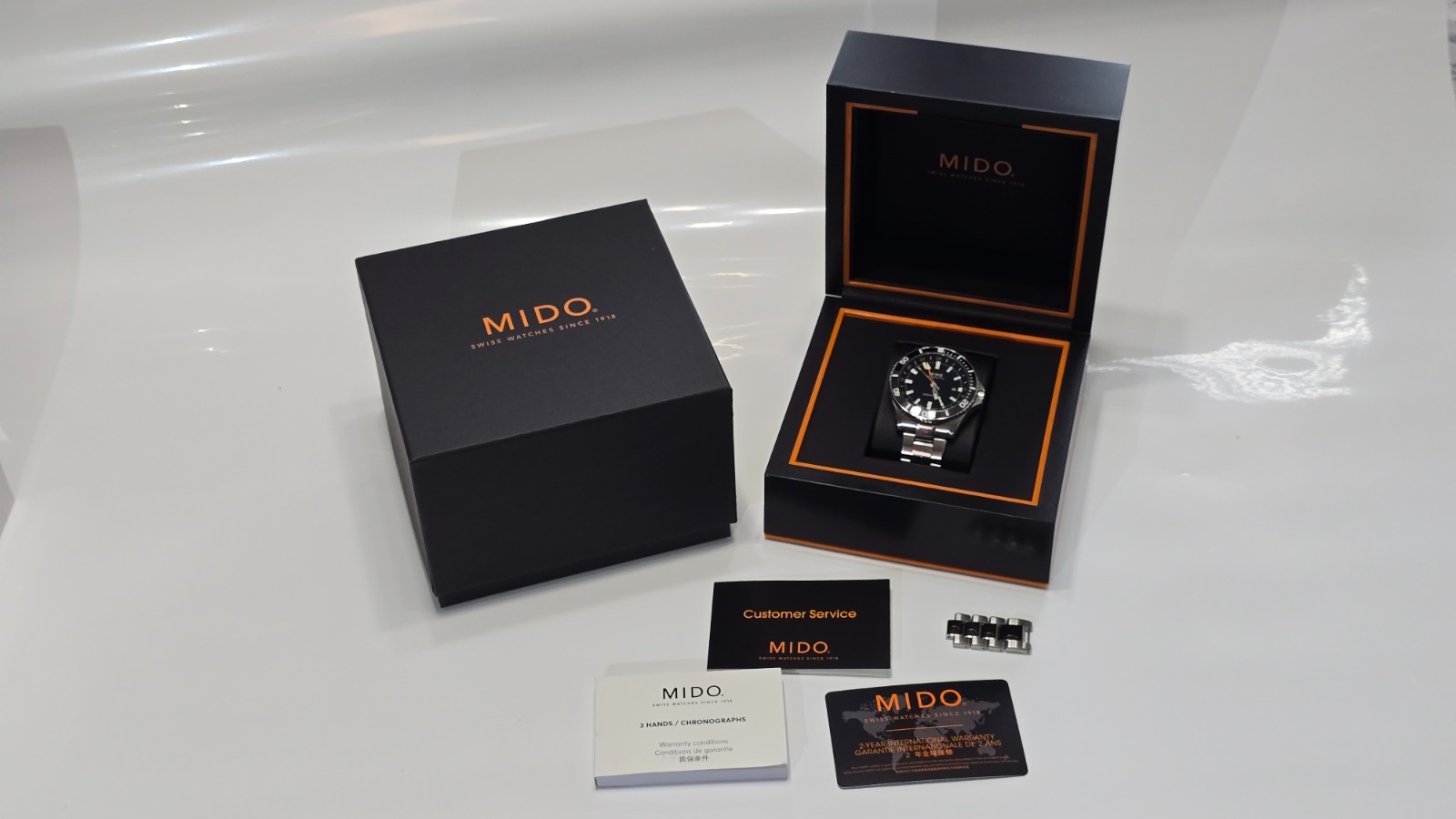 Mido Men’s Swiss Automatic Ocean Star GMT Stainless Steel Bracelet Watch 44mm