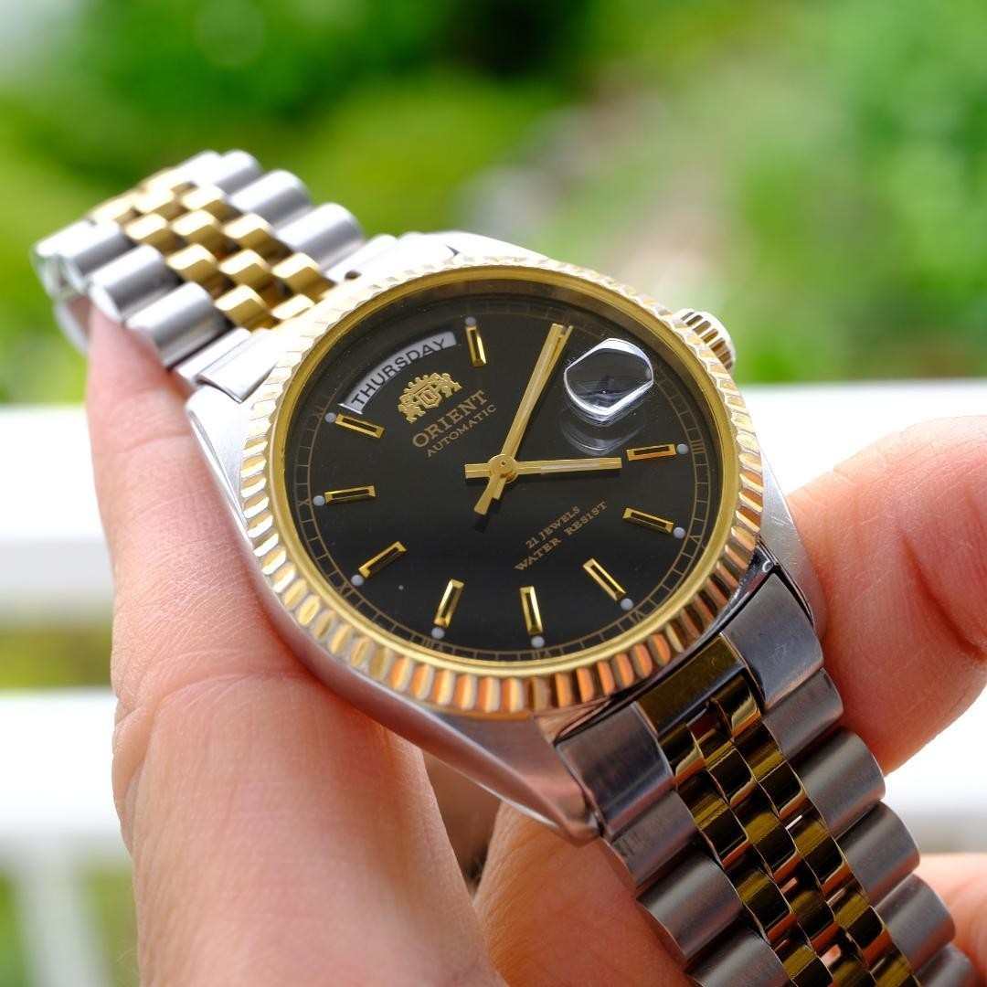 ORIENT President Automatic Day Date 36mm Sapphire Rare Vintage With Box Used