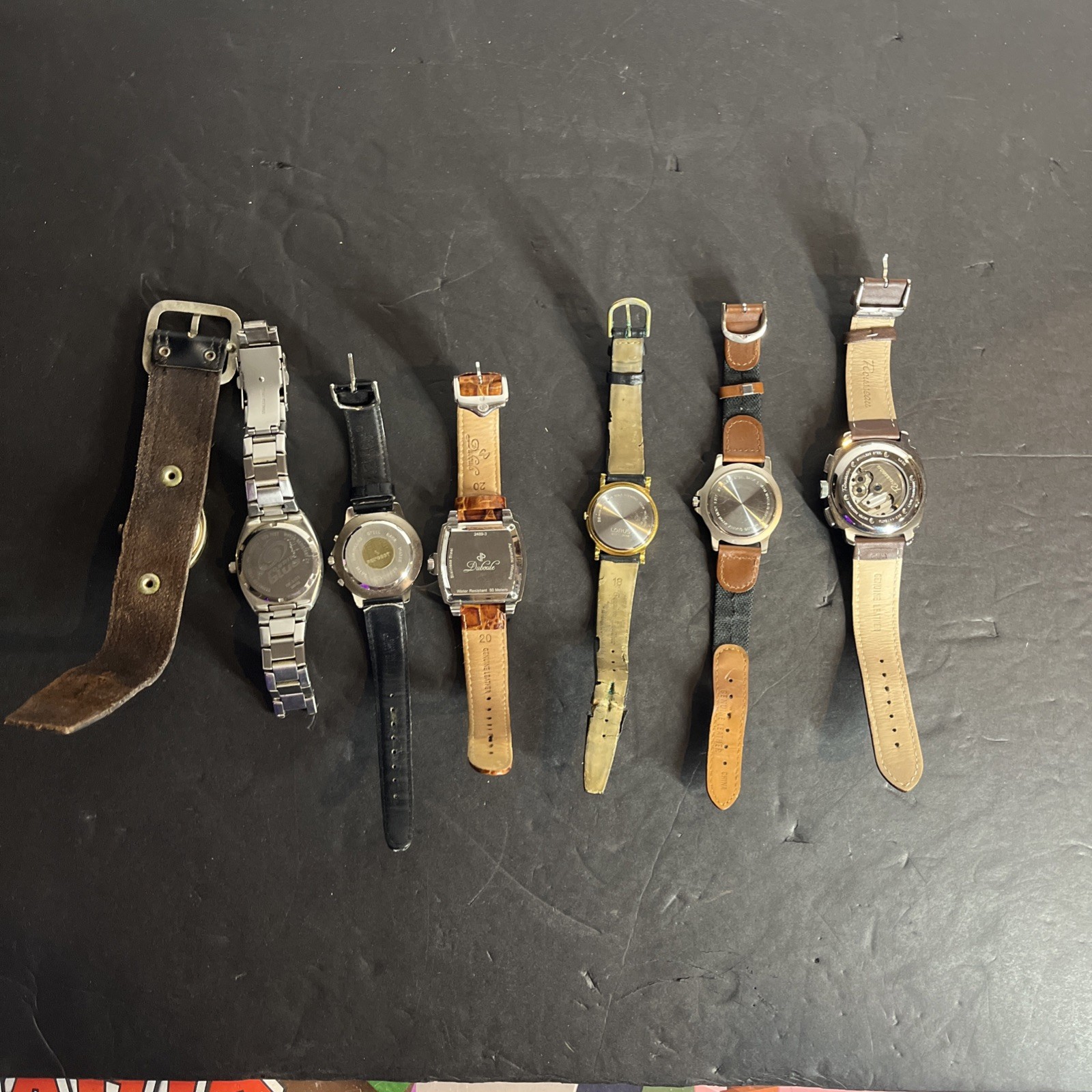 Quartz Watches Assorted Lot Lorus Mickey Moon Timex Fossil Peugeot Avalon