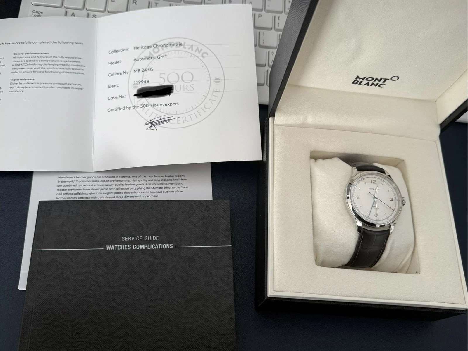 MontBlanc Heritage GMT 40mm Automatic Swiss Watch with Original Box and Papers