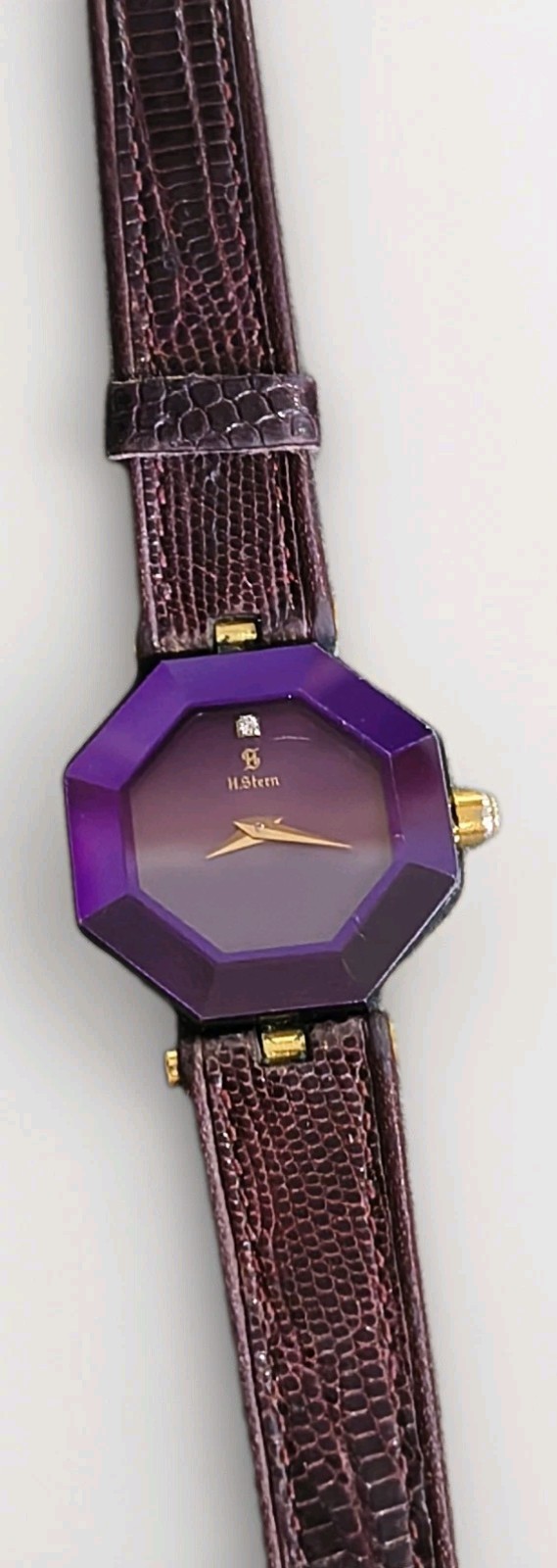 🔥H.Stern Sapphire Safira 18 K Gold Quartz Diamond Ladies Watch Leather Band🔥