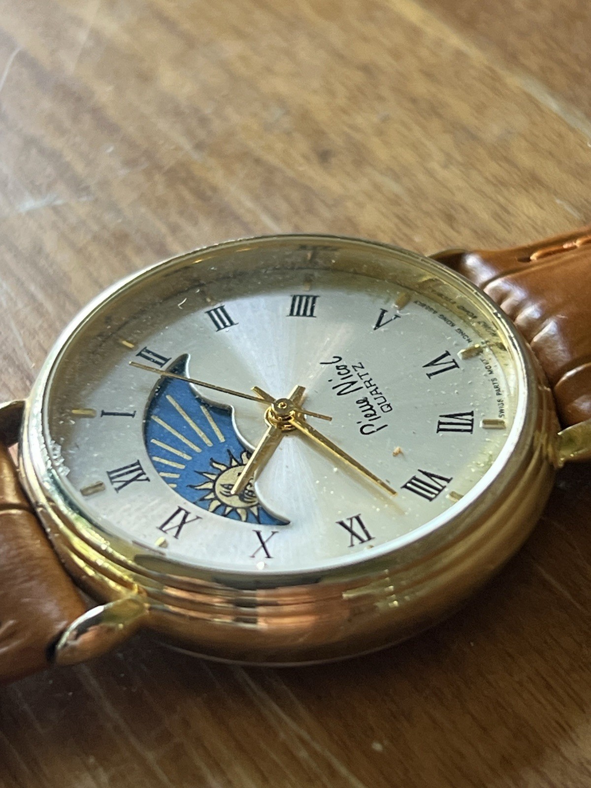 Pierre Nicol Women’s Vintage Moon Phase Wristwatch New Strap