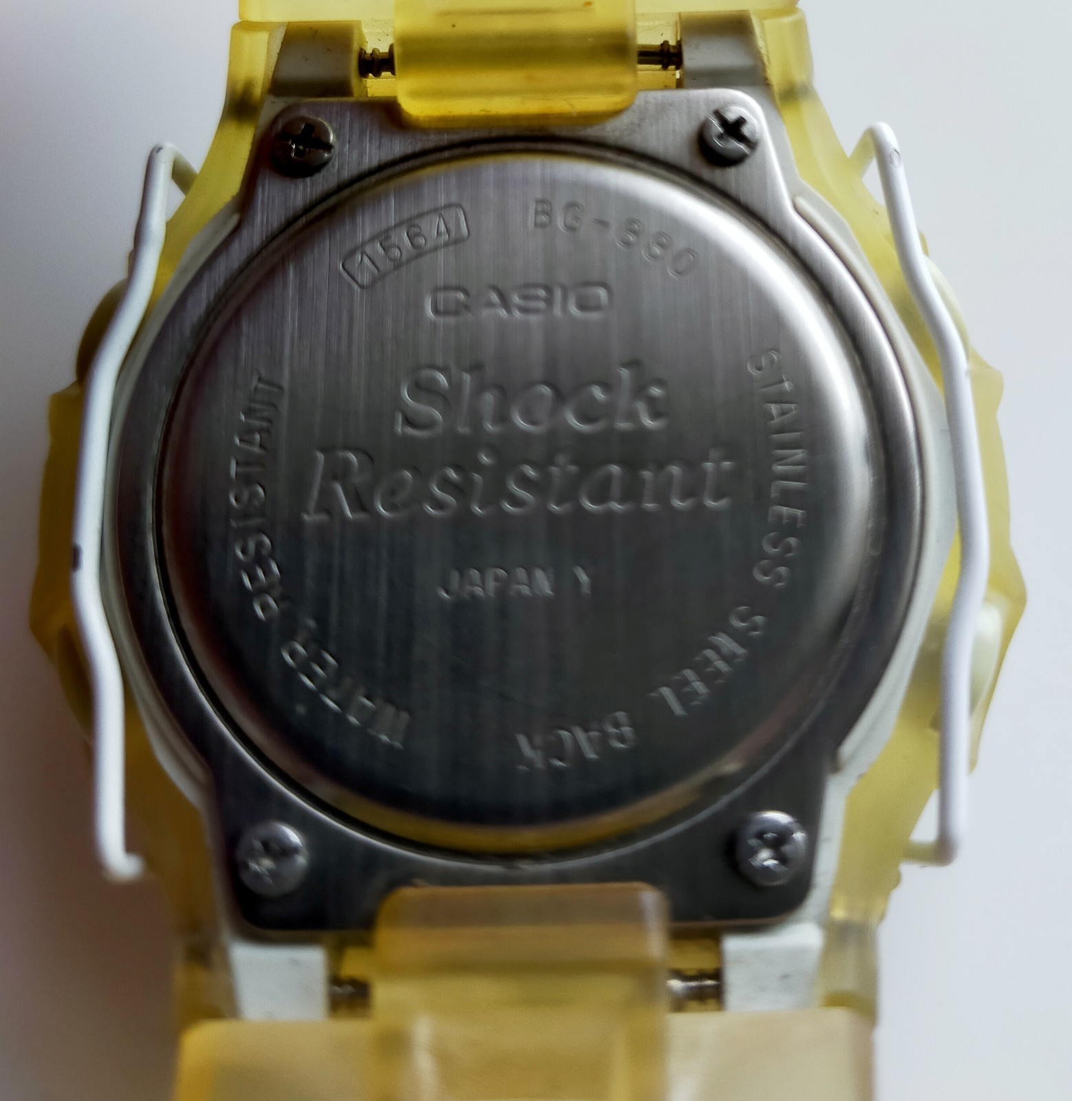 Vintage Casio Baby-G BG-380 Shock Resistant Yellow Transparent Watch New Battery
