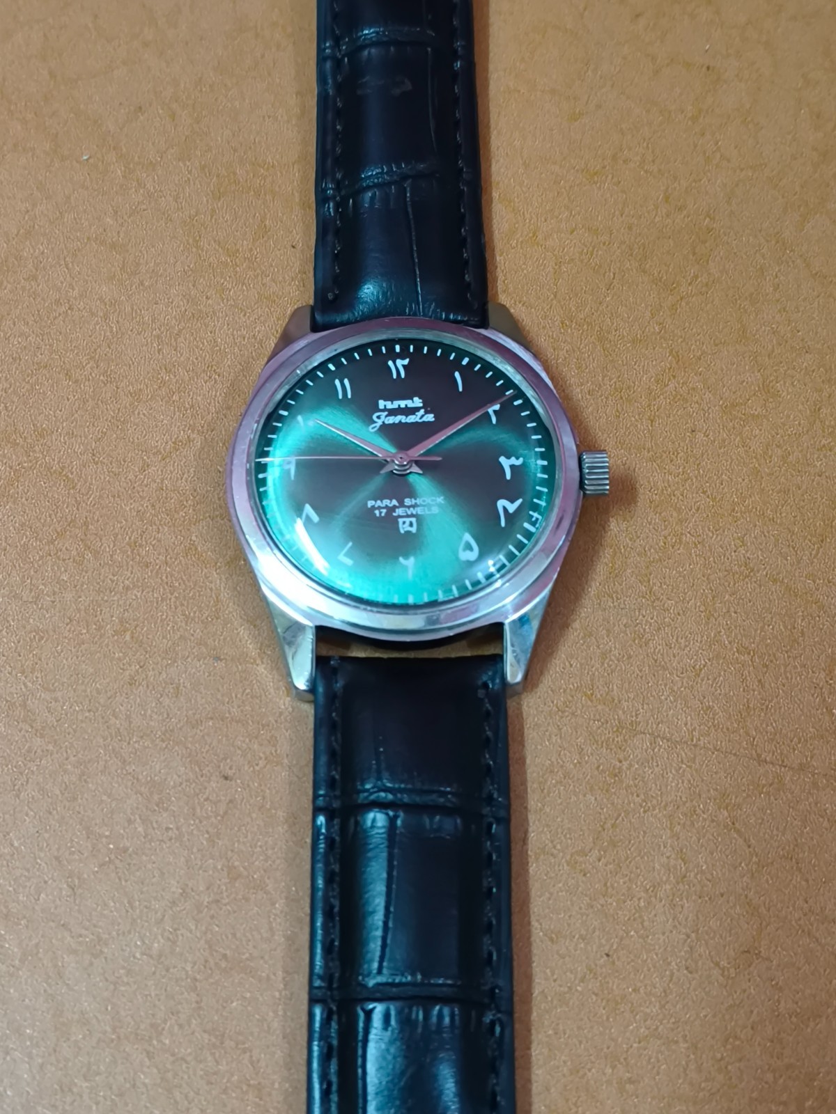 Vintage HMT Janata Green 17 Jewels Mechanical Hand Winding Men’s Wrist Watch