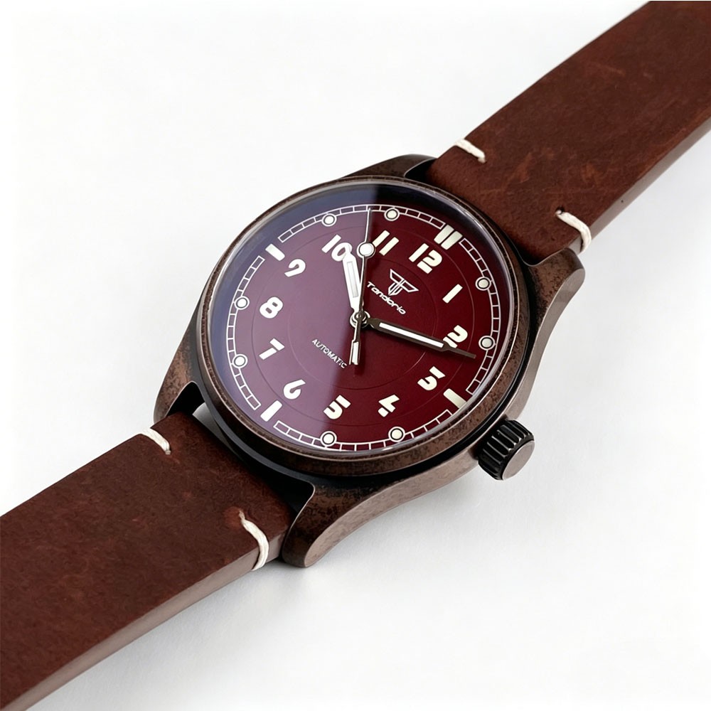 PVD Bronze Case TANDORIO 39mm Military Field Dive NH35 2824 Automatic Watch Men