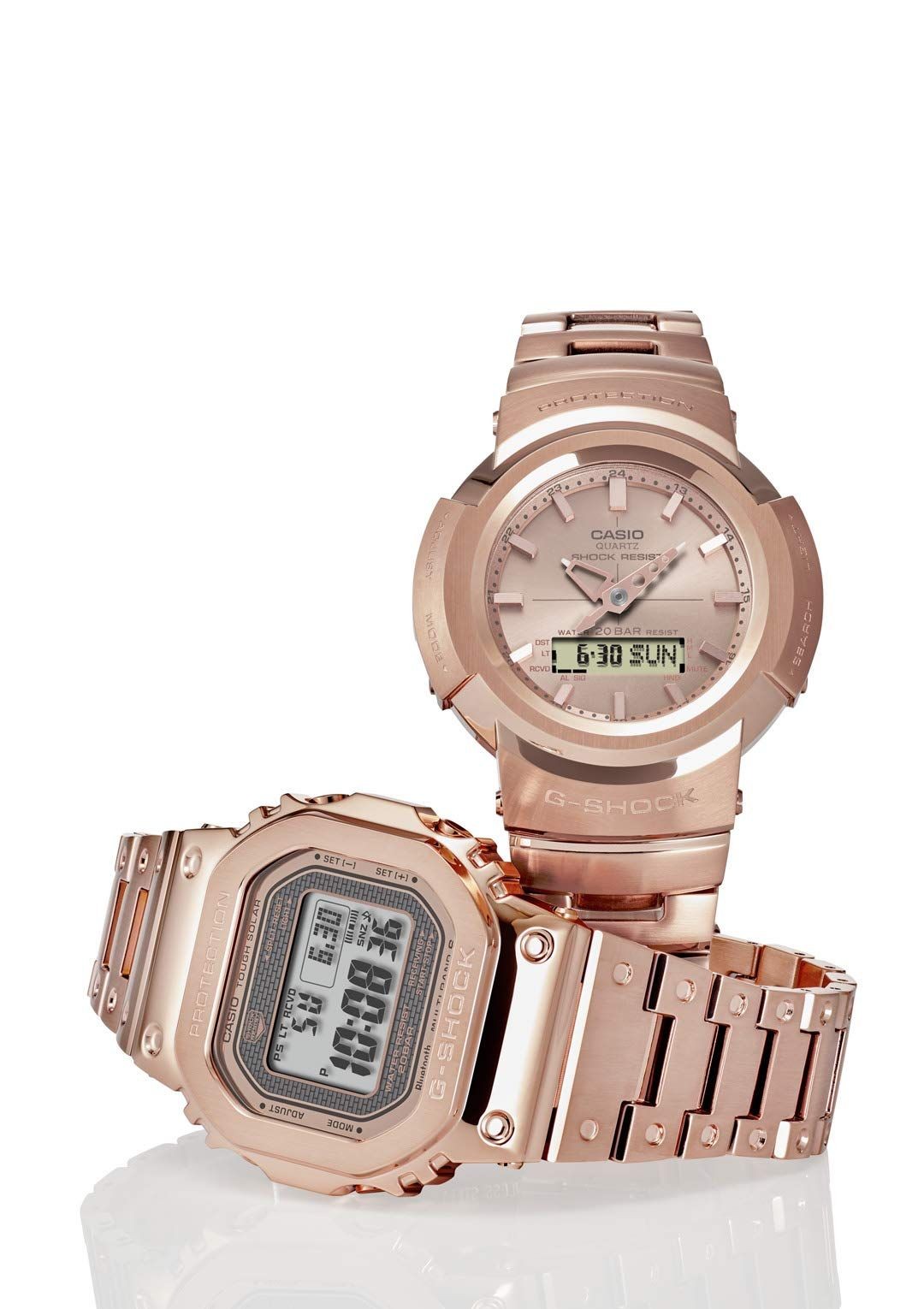 Casio Wristwatch G SHOCK Full Metal Radio Solar AWM 500GD 4AJF Men s Gold