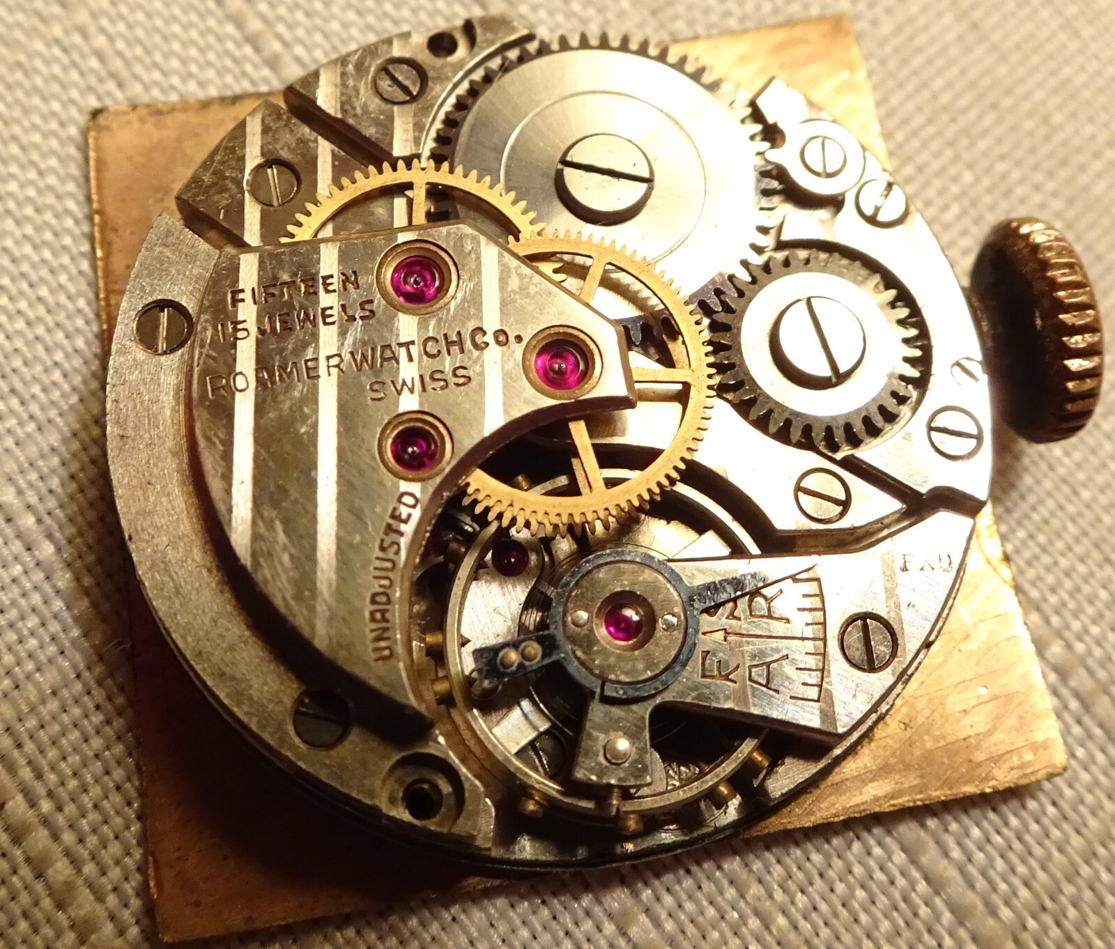 Roamer Wristwatch 15J Antique Men’s Parts or Repair