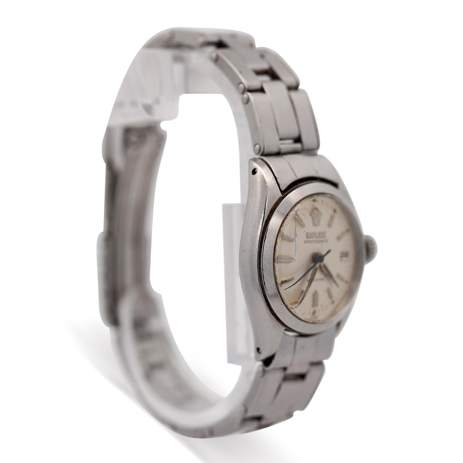 Vintage Rolex Oysterdate Precision 6406 Steel Cream Dial 1960s 24mm Ladies Watch
