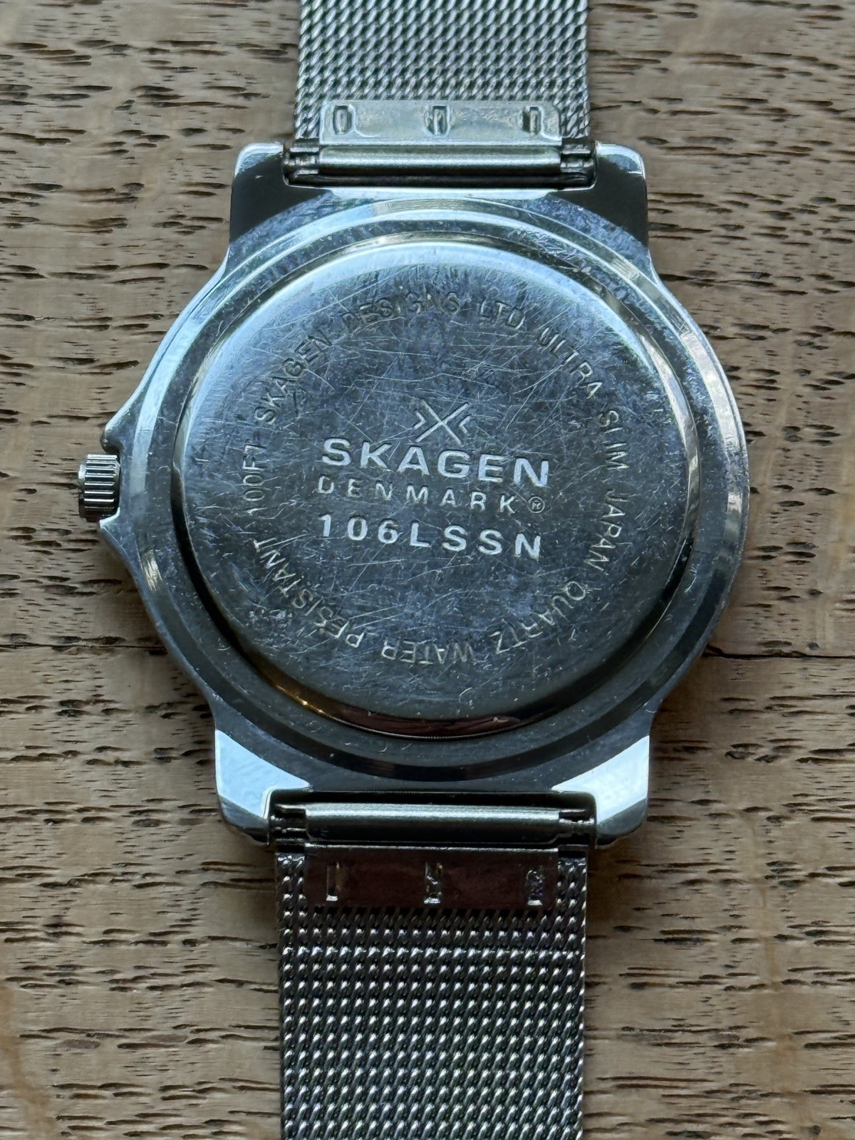 Skagen Watch Men 36mm Blue Dial Silver Tone Date Round 106LSSN New battery
