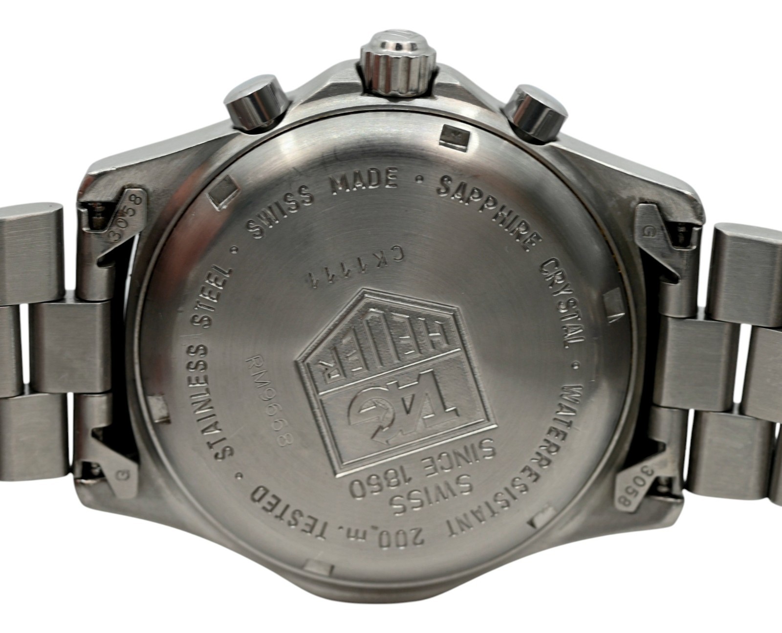 Tag Heuer 38mm Men’s 2000 Series White Dial Chronograph SS Watch- Ref: CK1111!