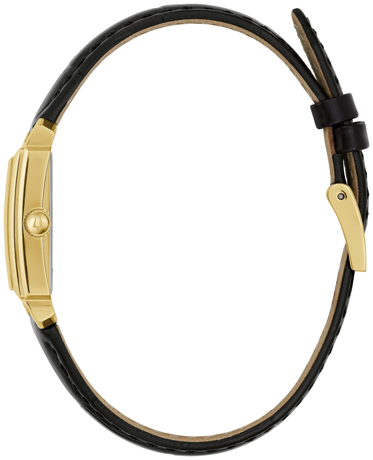 Bulova Women’s Sutton Classic Quartz Gemmed Black Leather Watch 21 MM 97P166
