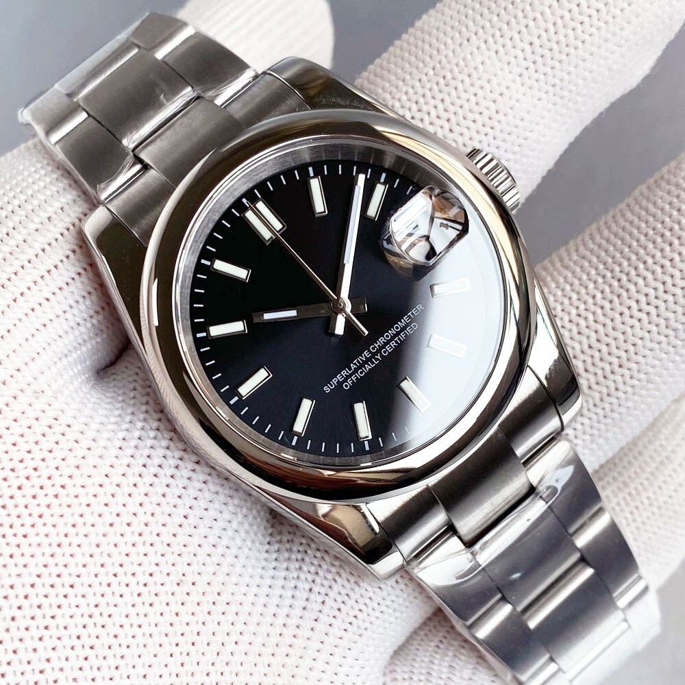 36mm 39mm Black Round Bezel Sapphire Glass 20ATM Men NH35A Mechanical Watches