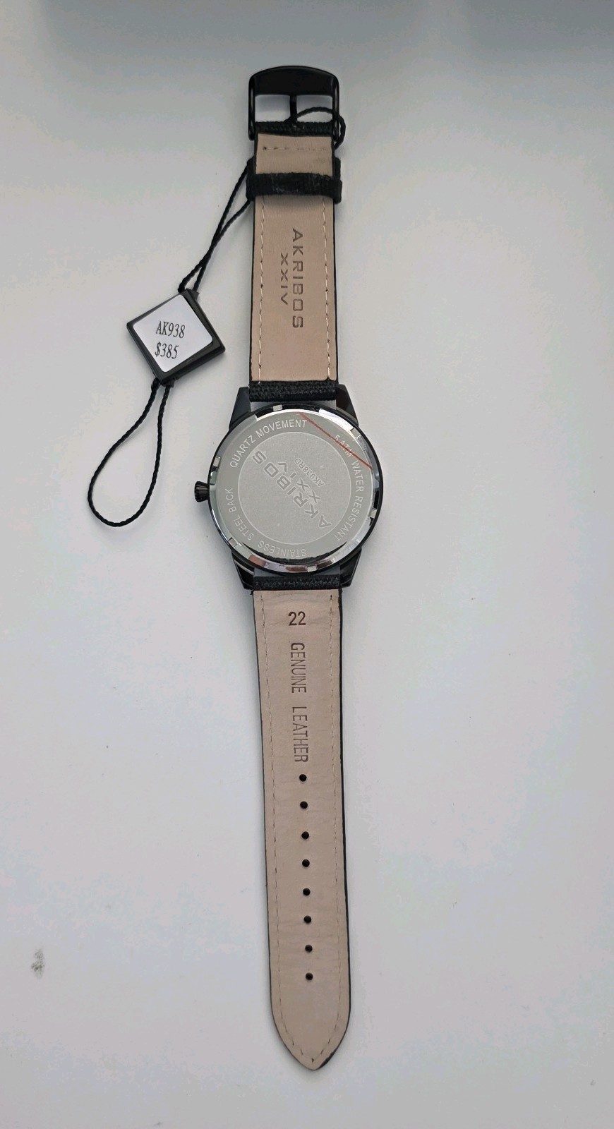 Men’s Akribos XXIV AK938RD Small Seconds Genuine Leather Canvas Strap Watch 46mm