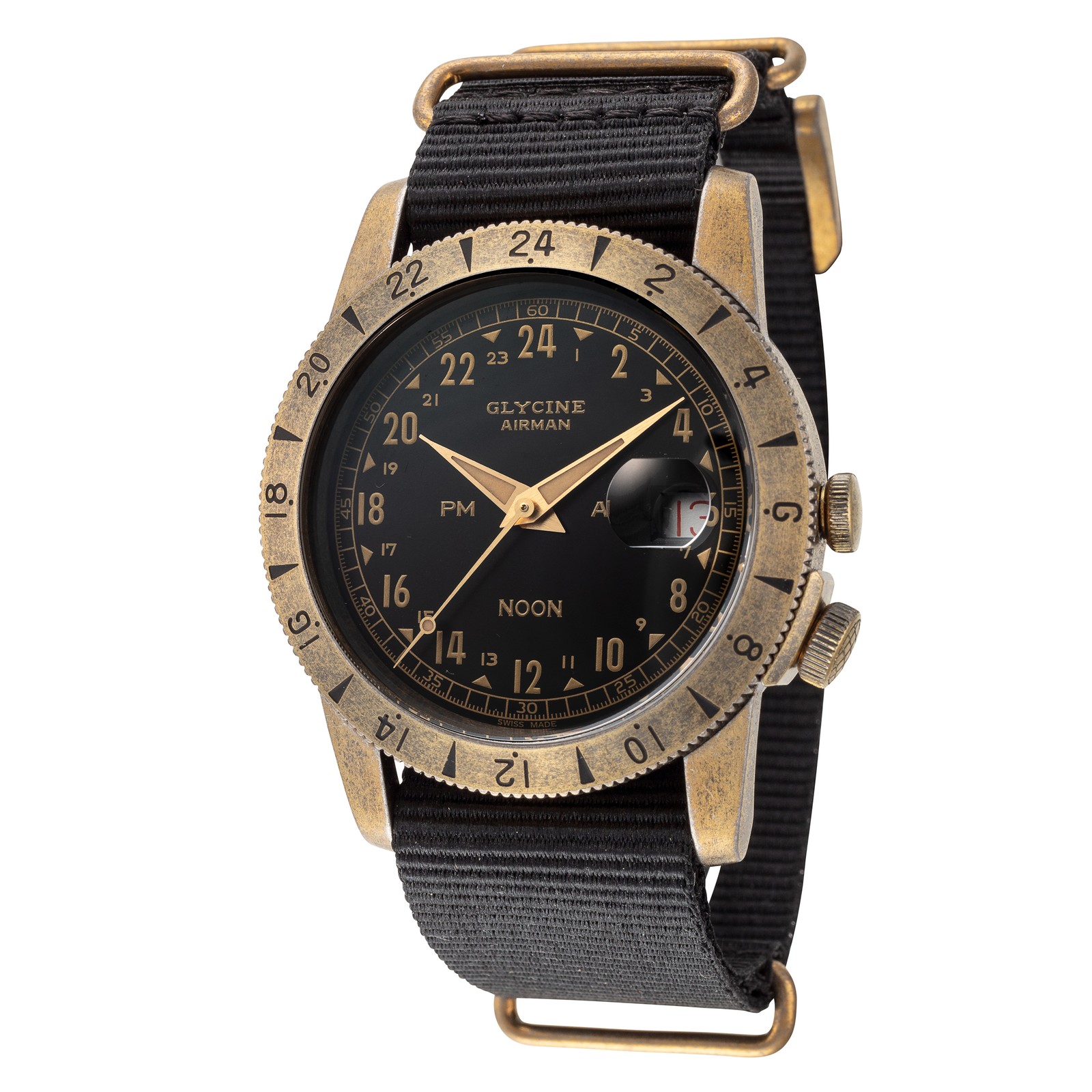 Glycine Men’s GL0379 Airman Vintage Noon 40mm Automatic Watch