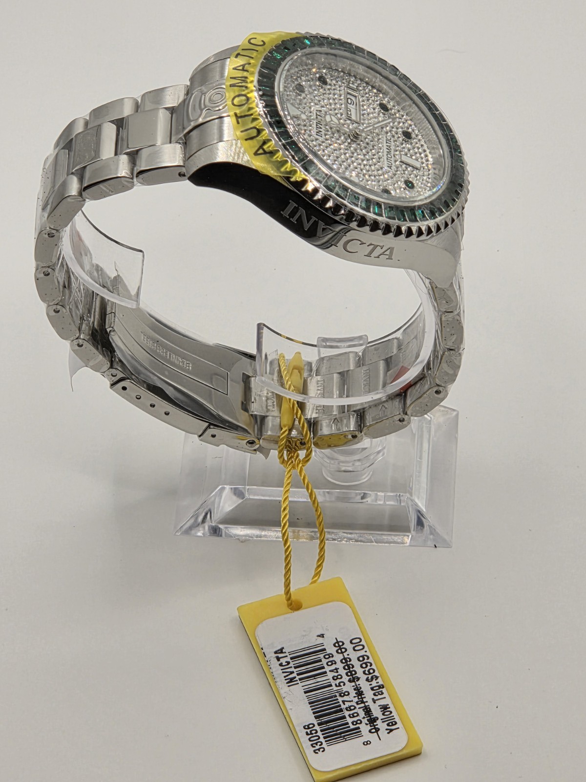 Invicta Grand Diver 47mm Automatic Crystal Accented Bracelet Watch 33056