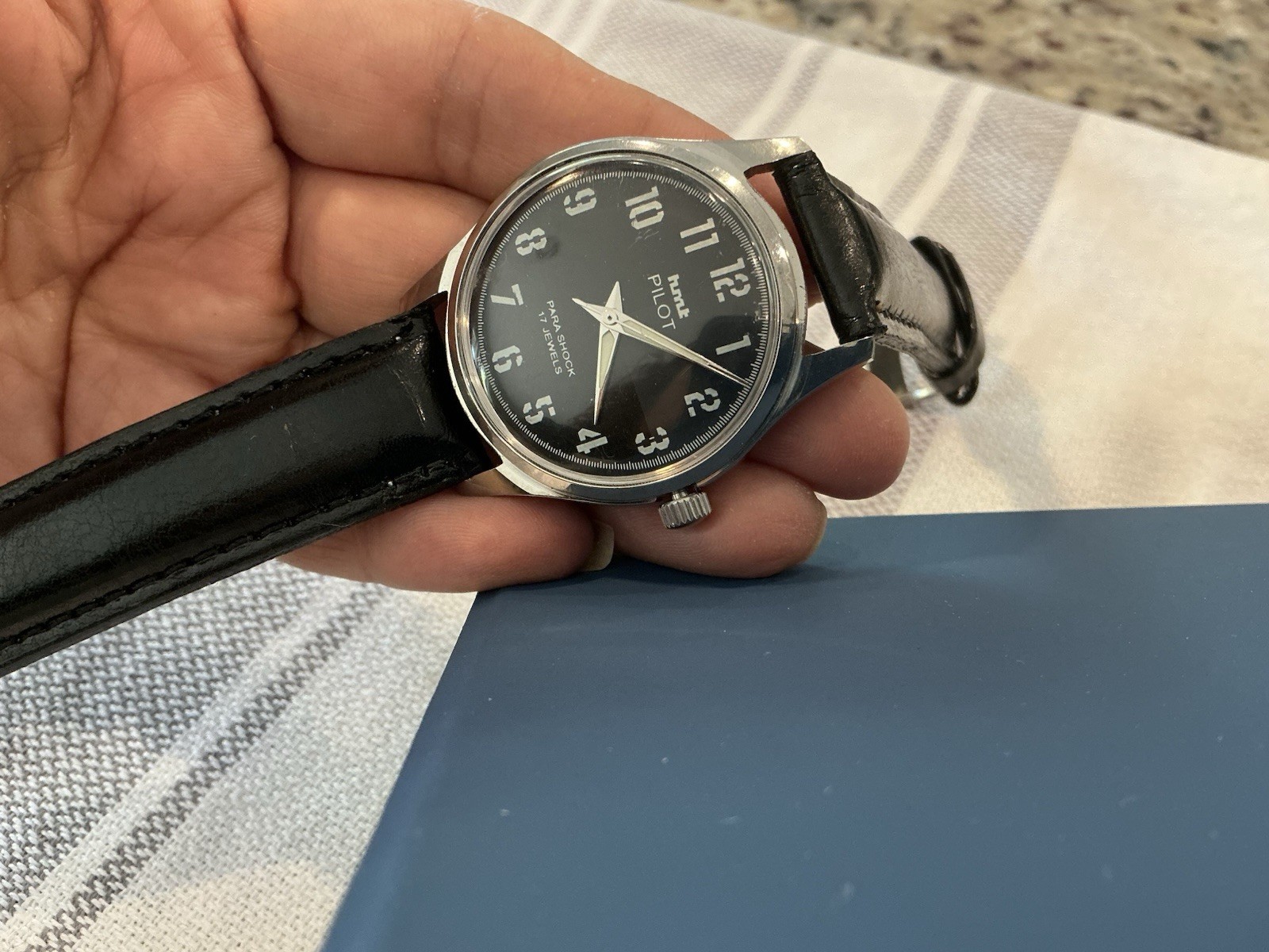 Rare HMT Pilot Men’s Watch Hand Winding Mechanical 1980s Vintage Made in India