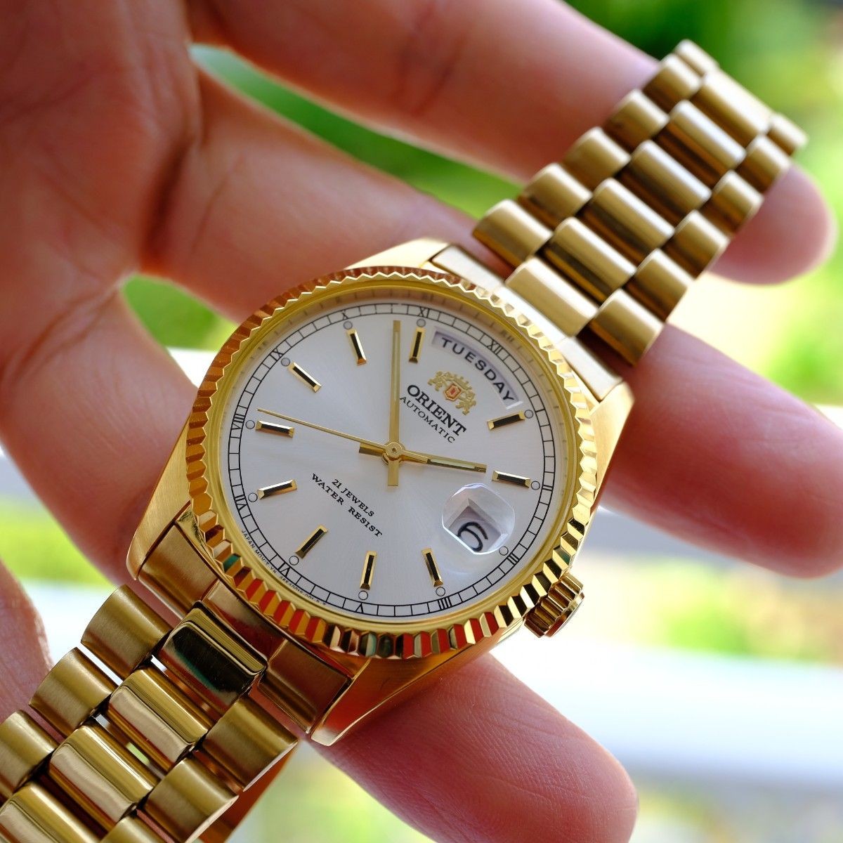 ORIENT President FEV03002WY Automatic Men’s Day-Date Watch Rare