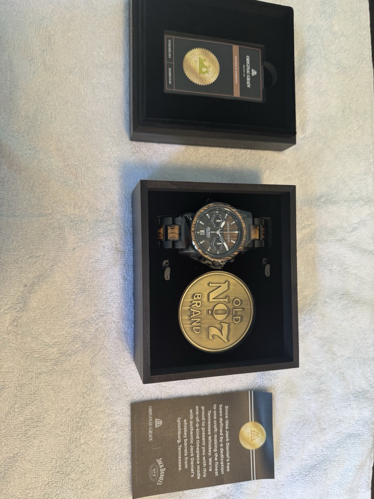 Original Grain Jack Daniel’s Limited Edition Wood Chronograph Quartz Watch Box