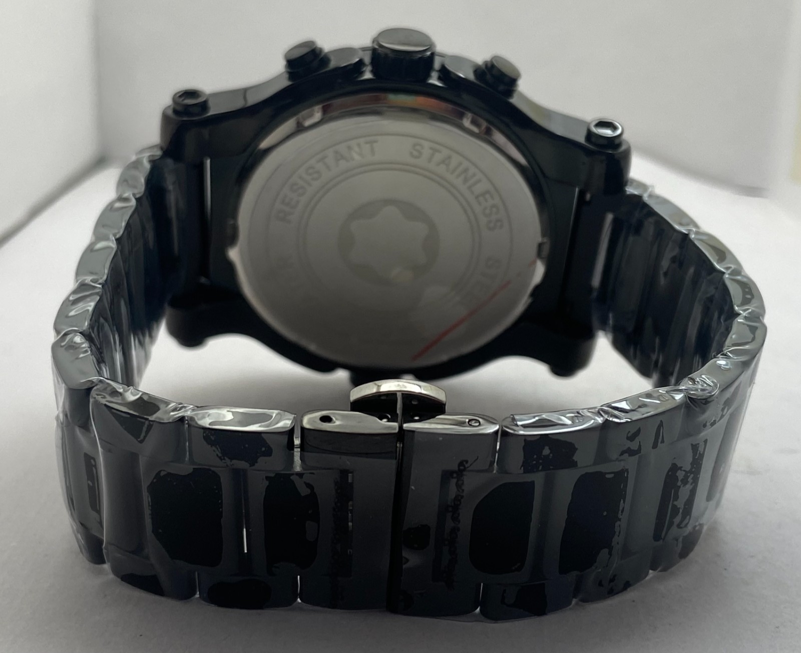 Refurbished Beautiful All Black Montblanc “Chronograph-Date” Quartz Men’s Watch