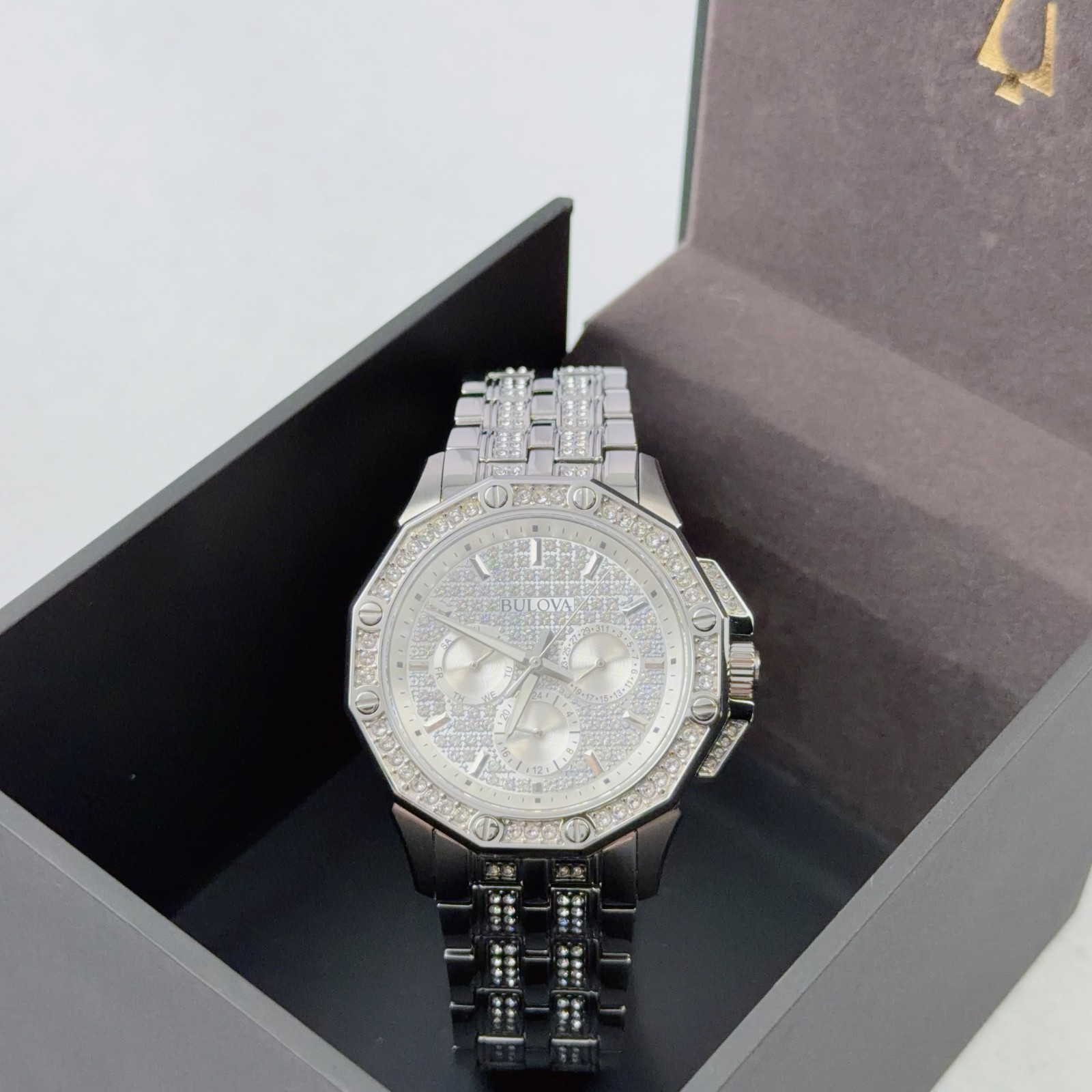 Bulova Octava 96C134 Crystal White Dial Silver Men’s Quartz Watch