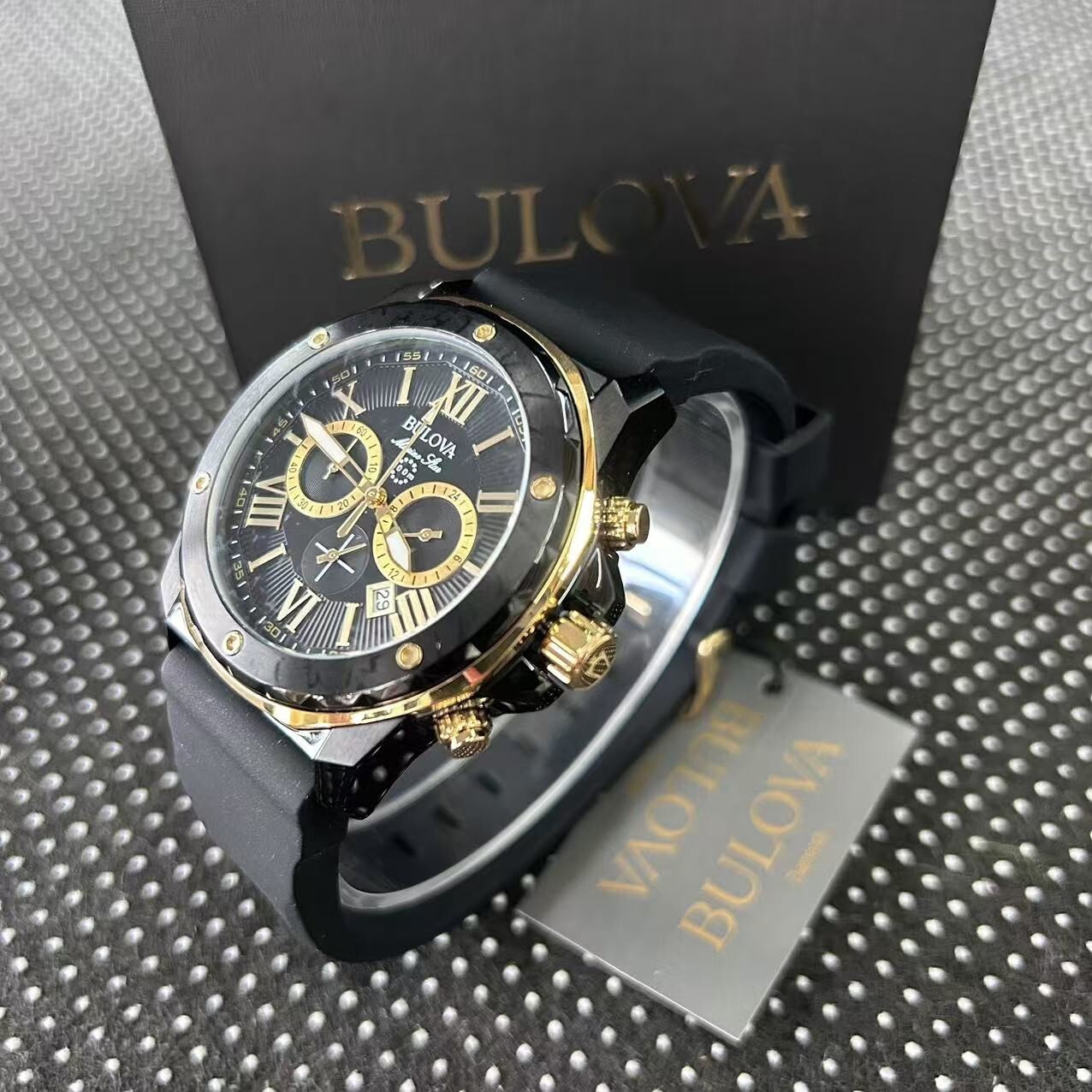 Bulova Marine Star 98B278 Men’s Quartz Chronograph Watch Black Dial 44MM 98B278