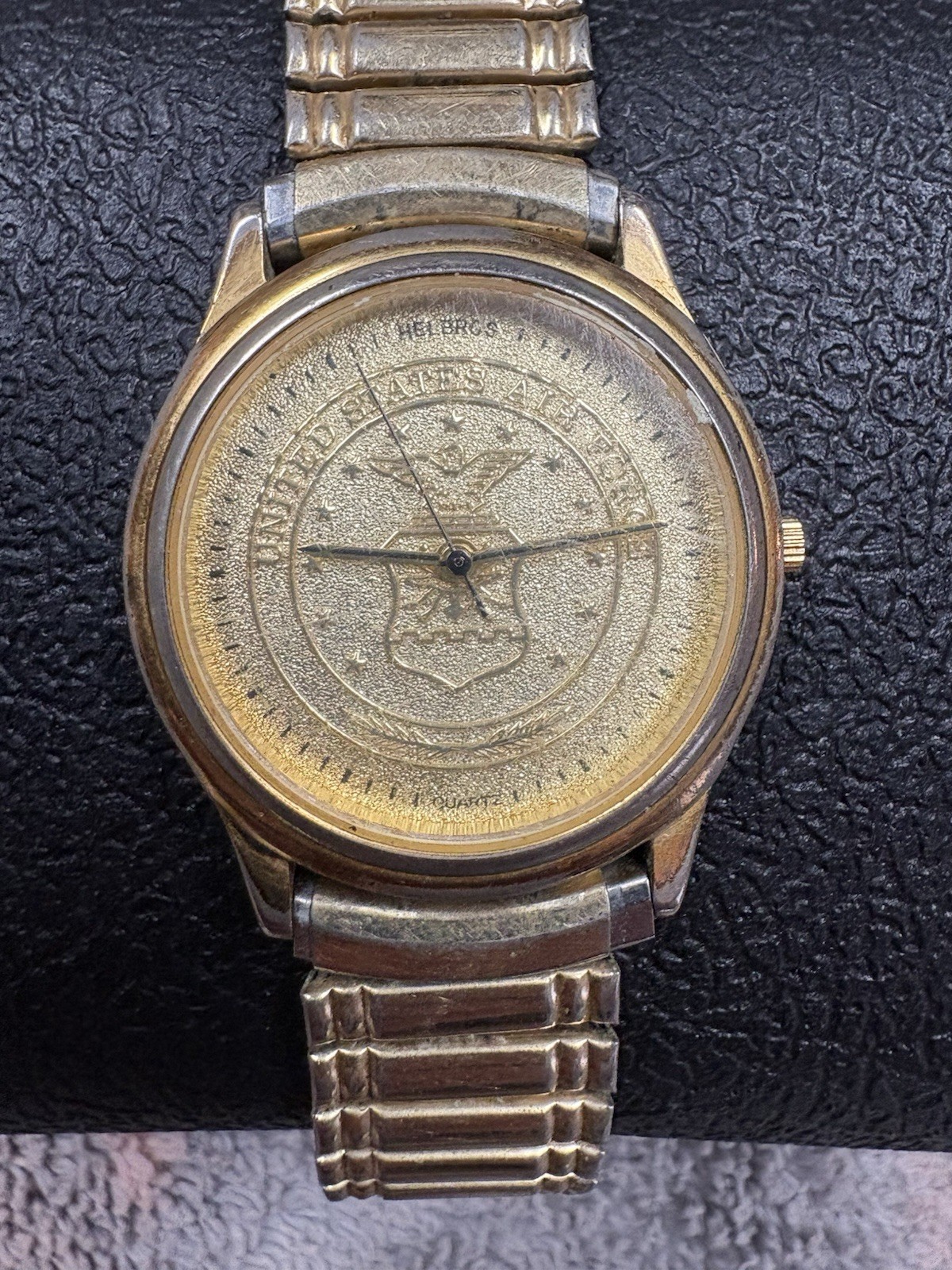 Rare Vintage Helbros United States Air Force Gold-Tone Watch Men’s Not Running