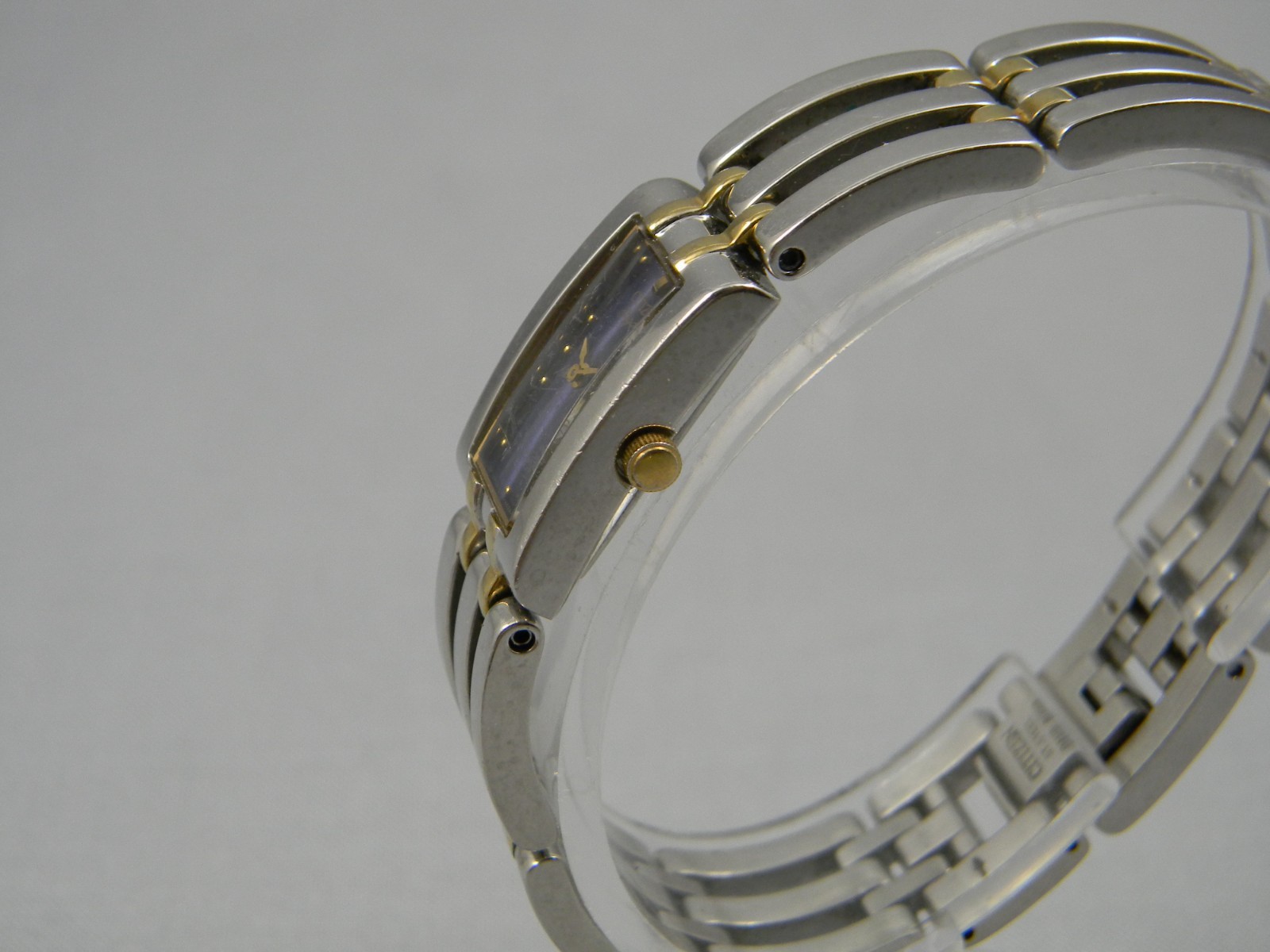 Citizen Elegance Watch Women Dainty 14mm Two Tone Clasp Band New Battery 6.25″