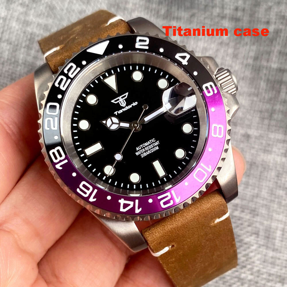 40mm Titanium Sapphire Glass Japan NH35 Automatic Mens Watch 20ATM Date Luminous