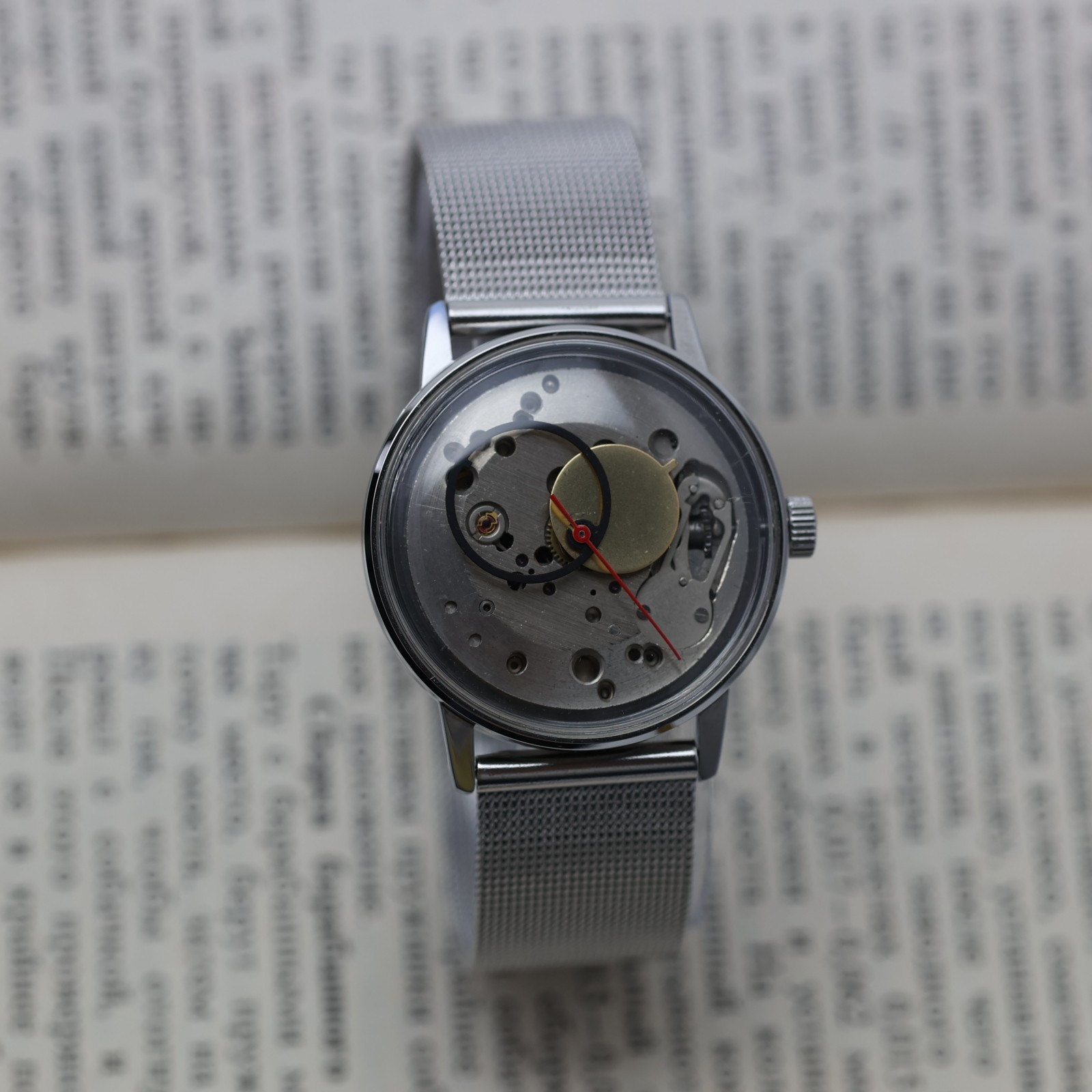 Wristwatch Raketa Skeleton Minimal Steampunk Style Vintage Soviet. Case 34mm.