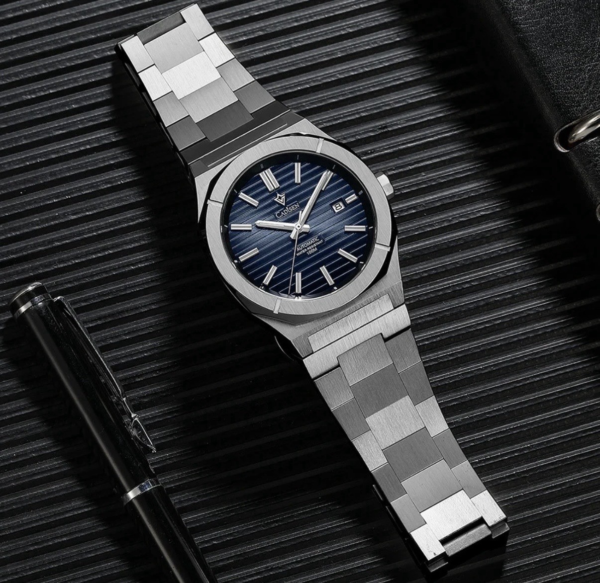 Brand NEW CADISEN Men’s Watch MIYOTA Automatic Blue Mechanical 10Bar Waterproof