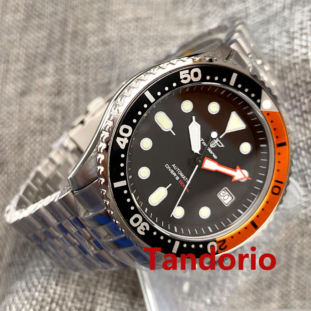 20ATM Diver Tandorio 41mm NH35A Men Watch Sapphire Glass Date Luminous