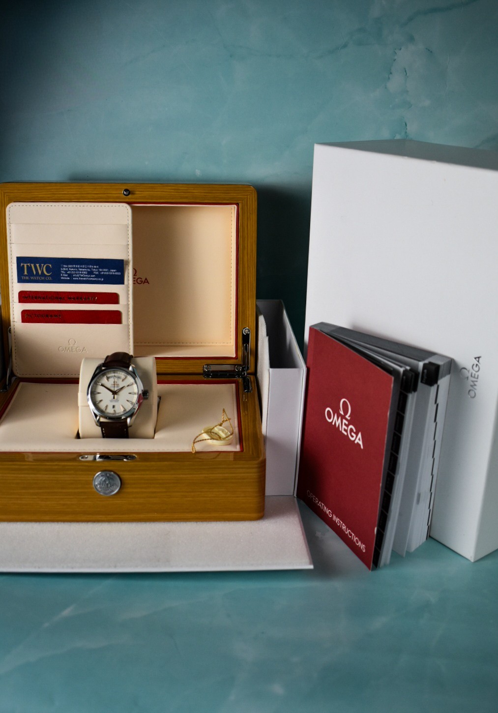 Rare OMEGA Seamaster Aqua Terra Day Date 231.13.42.22.02.001 Box and Papers
