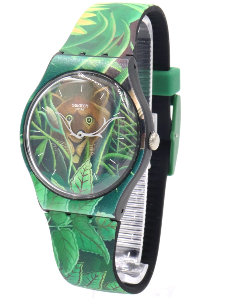 New Swiss Swatch Arts THE DREAM BY HENRI ROUSSEAU Silicone Watch 41mm SUOZ333