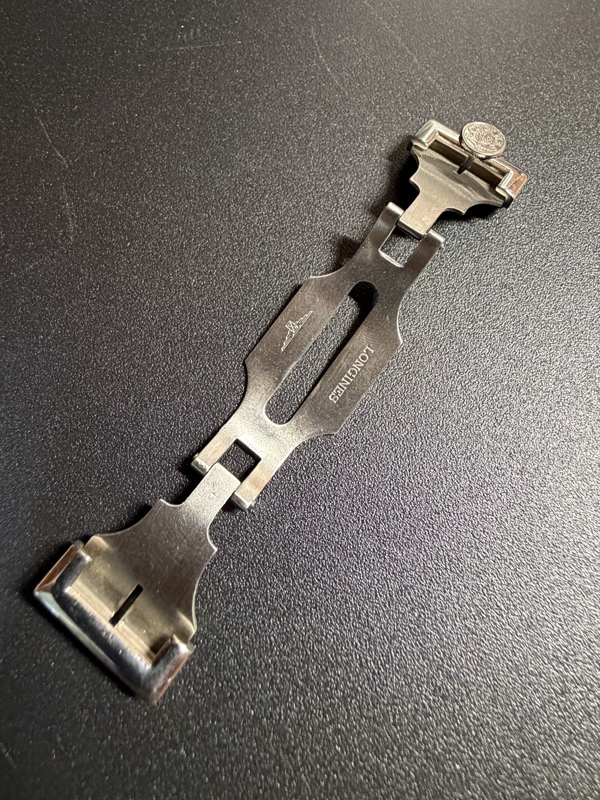 Original Longines Stainless Steel Deployant Clasp 11mm Signed Folding Buckle