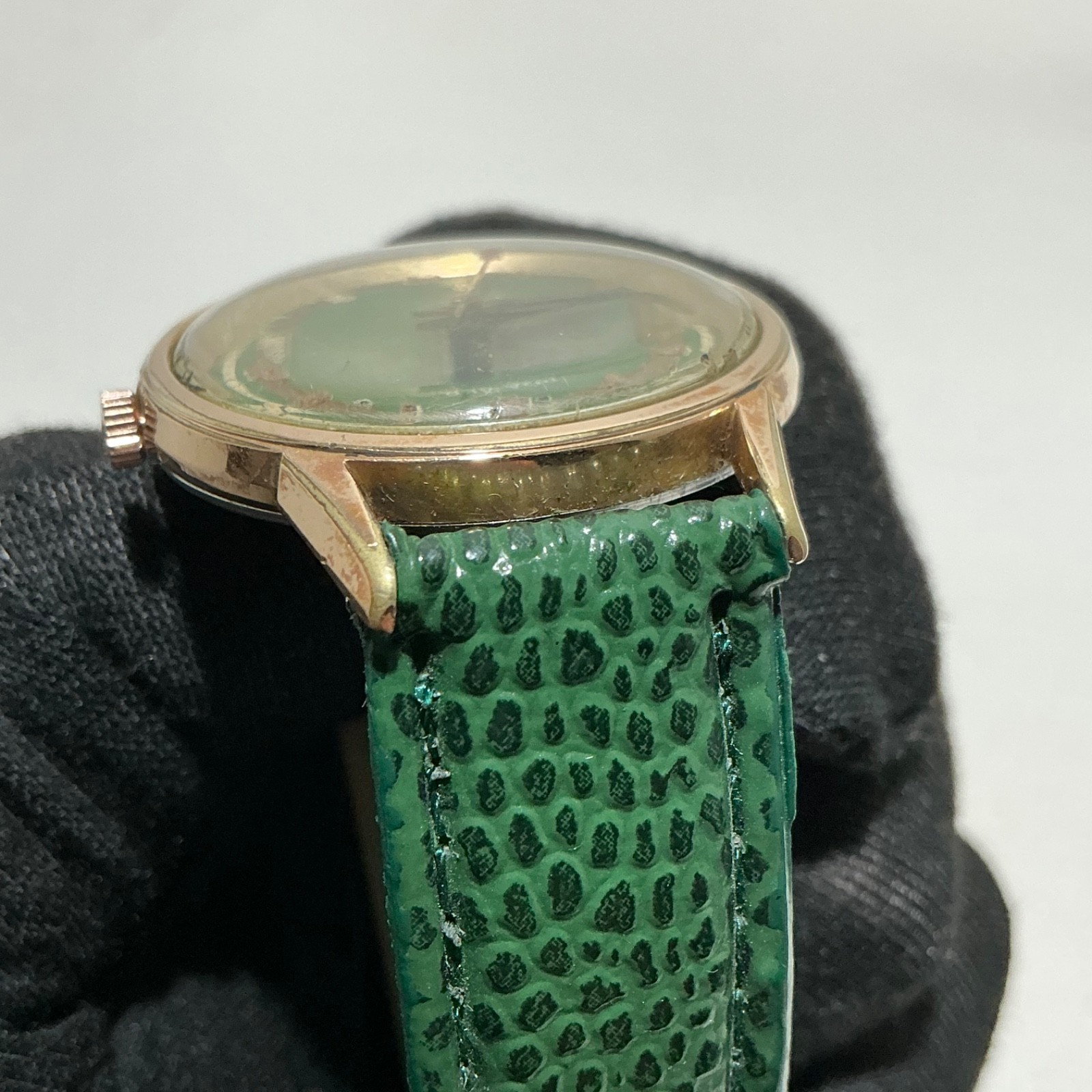 Vintage Roamer Swiss Green Dial Incabloc 17 Manual Wind Watch ~35m