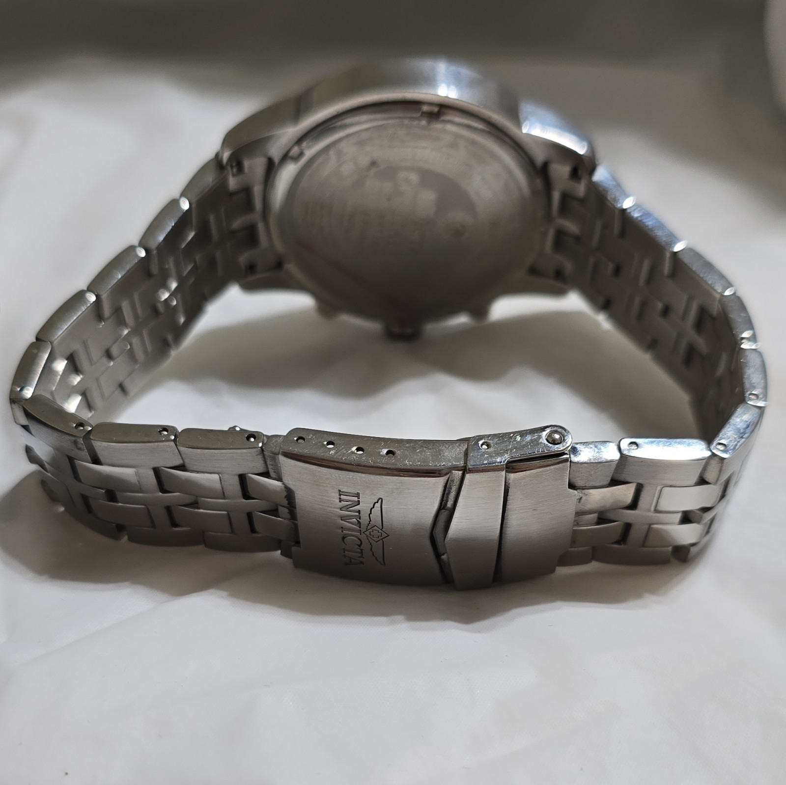 Invicta Specialty Trinite Men’s Quartz Watch Black Dial Silver Bracelet
