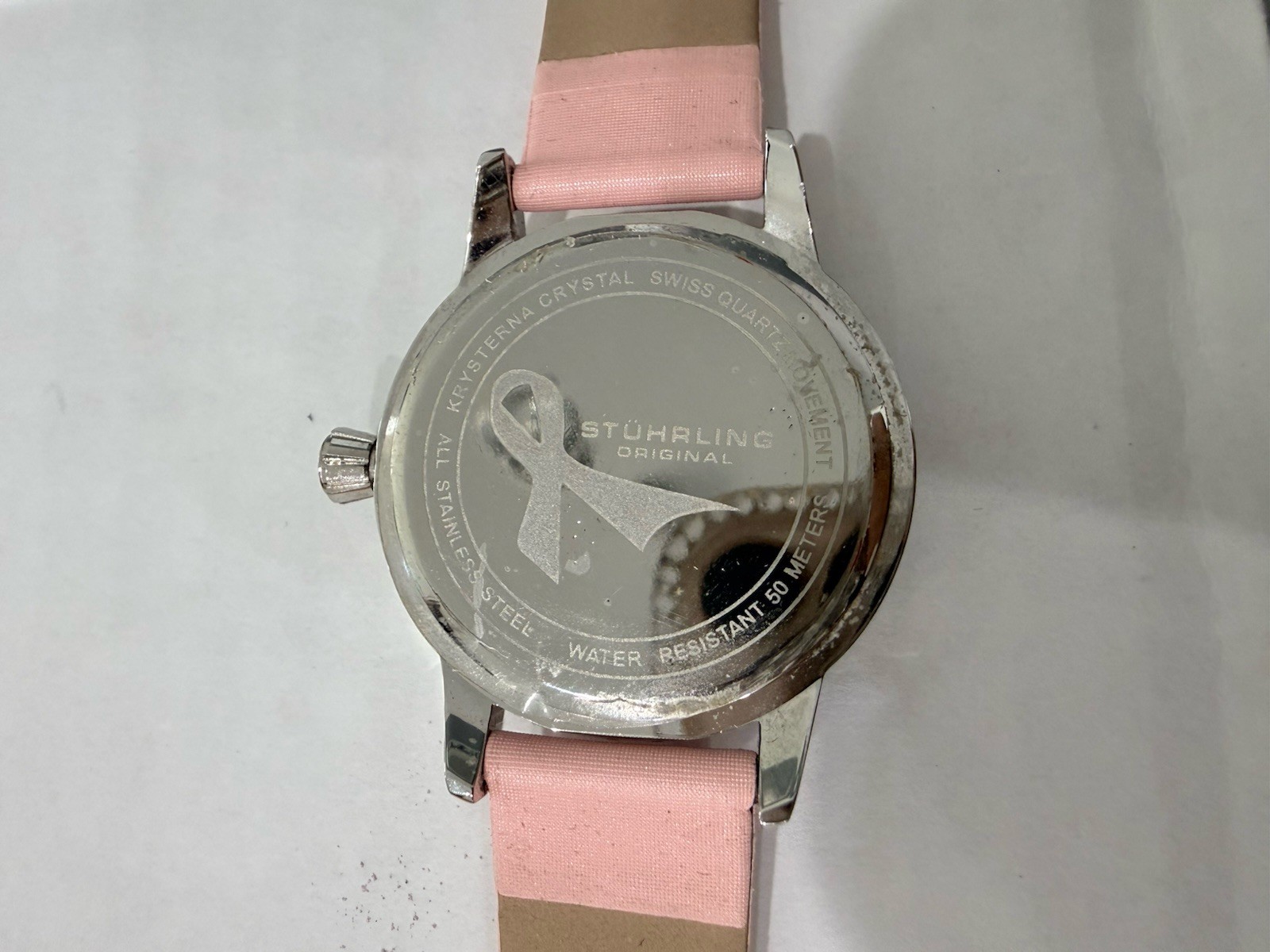 Stuhrling Original Breast Cancer Awareness Pink Ribbon Watch NIB Swiss Quartz