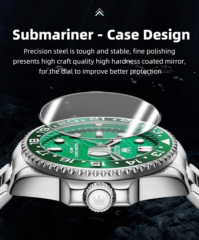 Waterproof Quartz Watch Men’s OLEVS Luminous Luxury Stainless Steel Men Strap