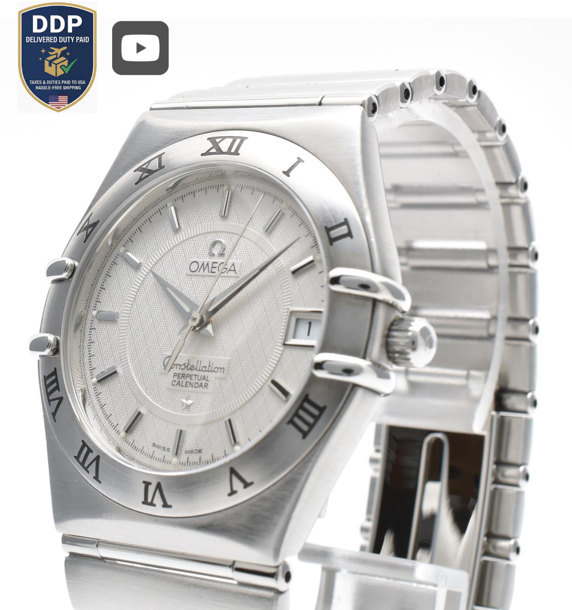[MINT] Omega Constellation Perpetual Calendar 1552.30 Quartz Silver Watch JAPAN