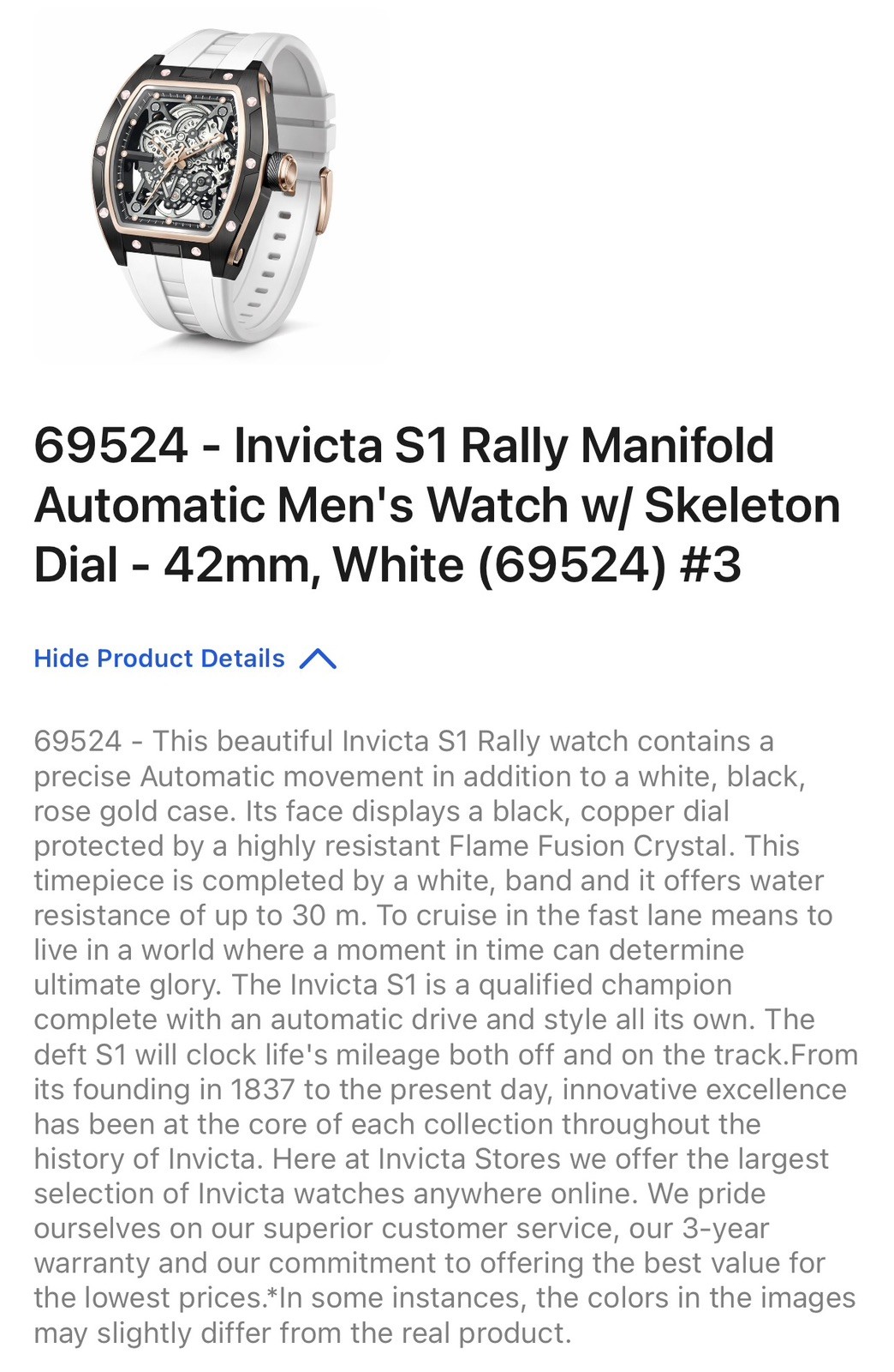 🔥Invicta S1 Rally 42mm AUTOMATIC Tonneau Skeleton Dial Men’s Watch 69524