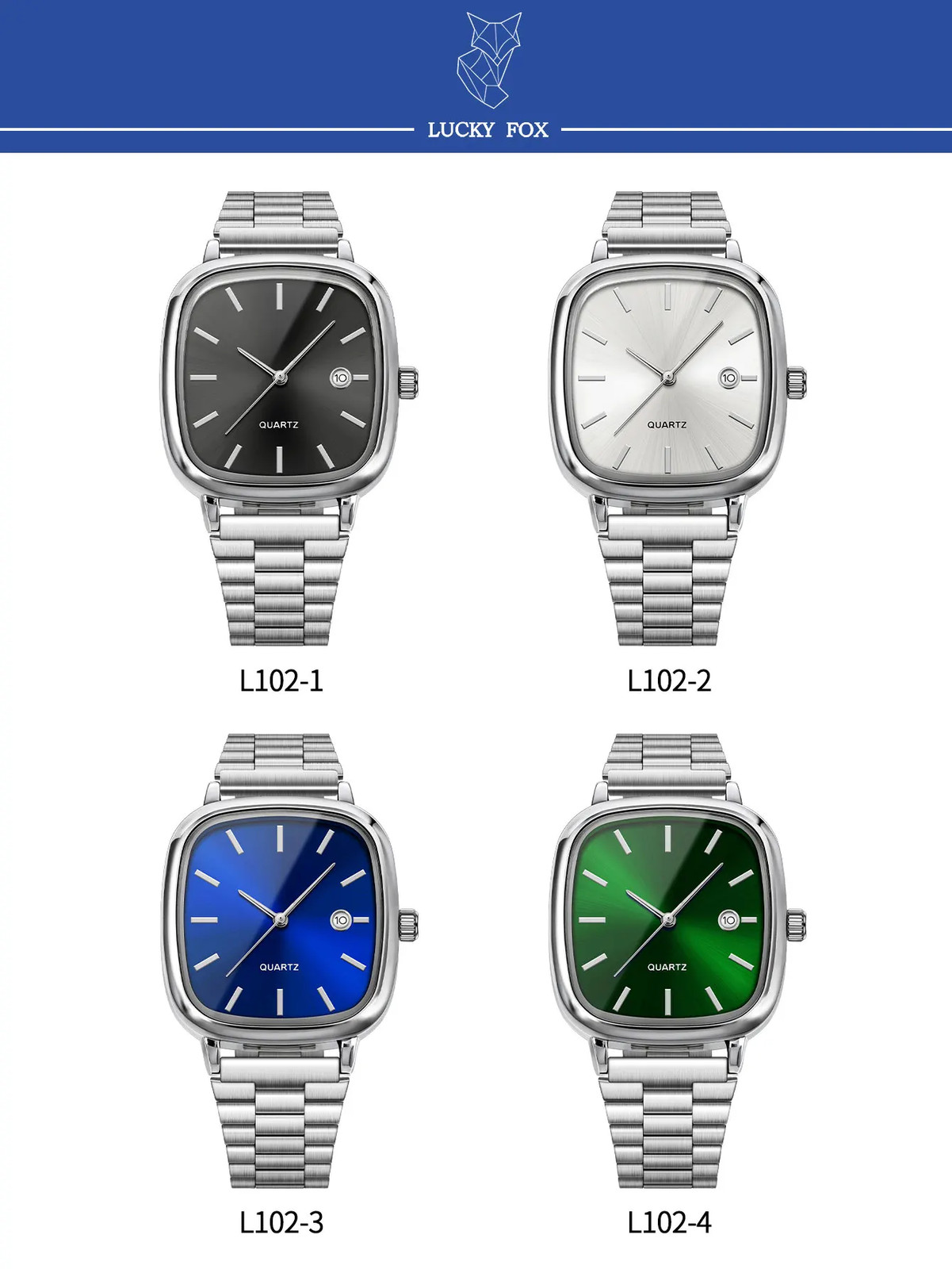 Modern minimalist square watch Business mens metal watch stainless