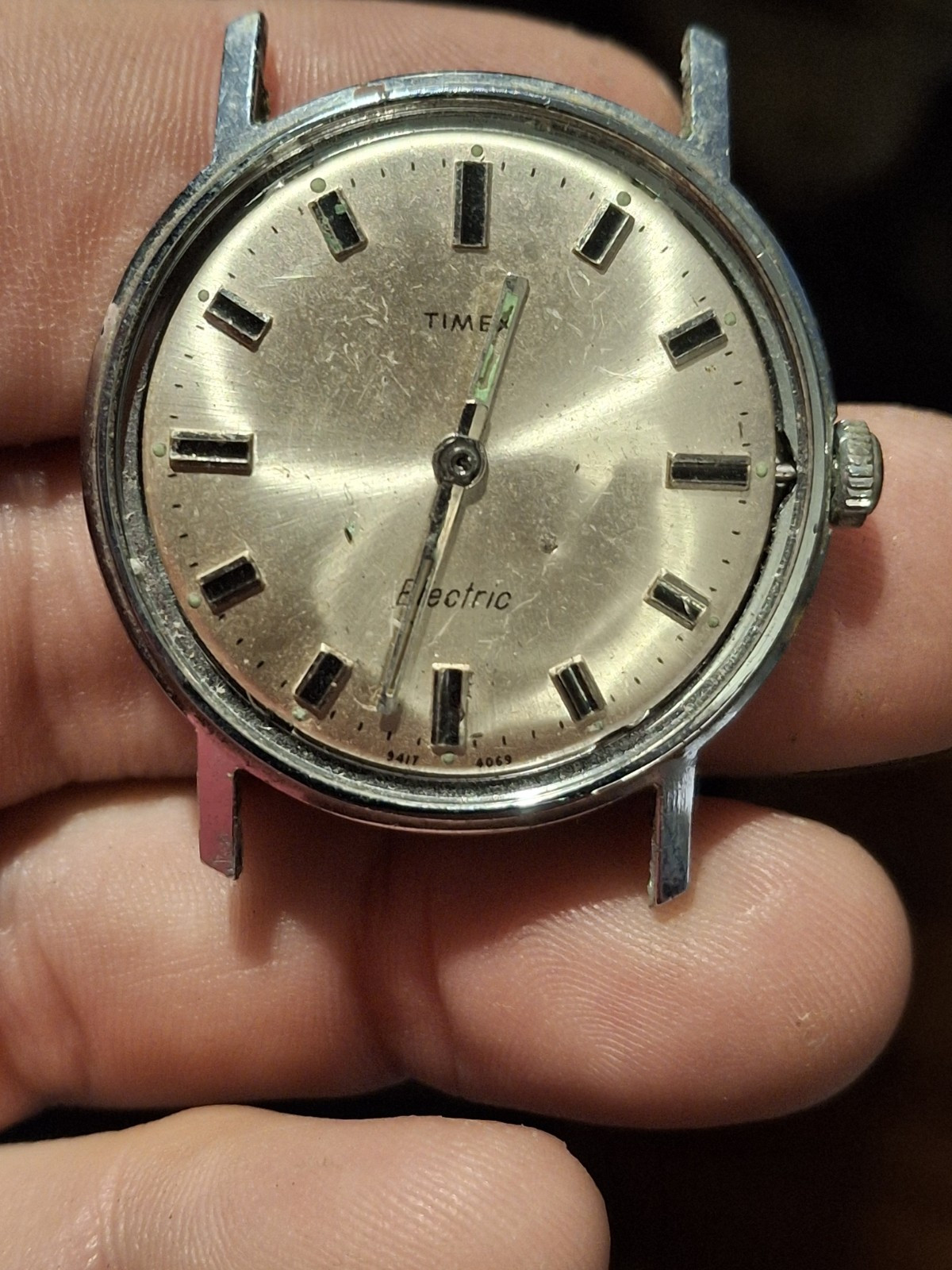 Timex Electric 1969 Silver Tone Mens Vintage 1960s Retro Watch