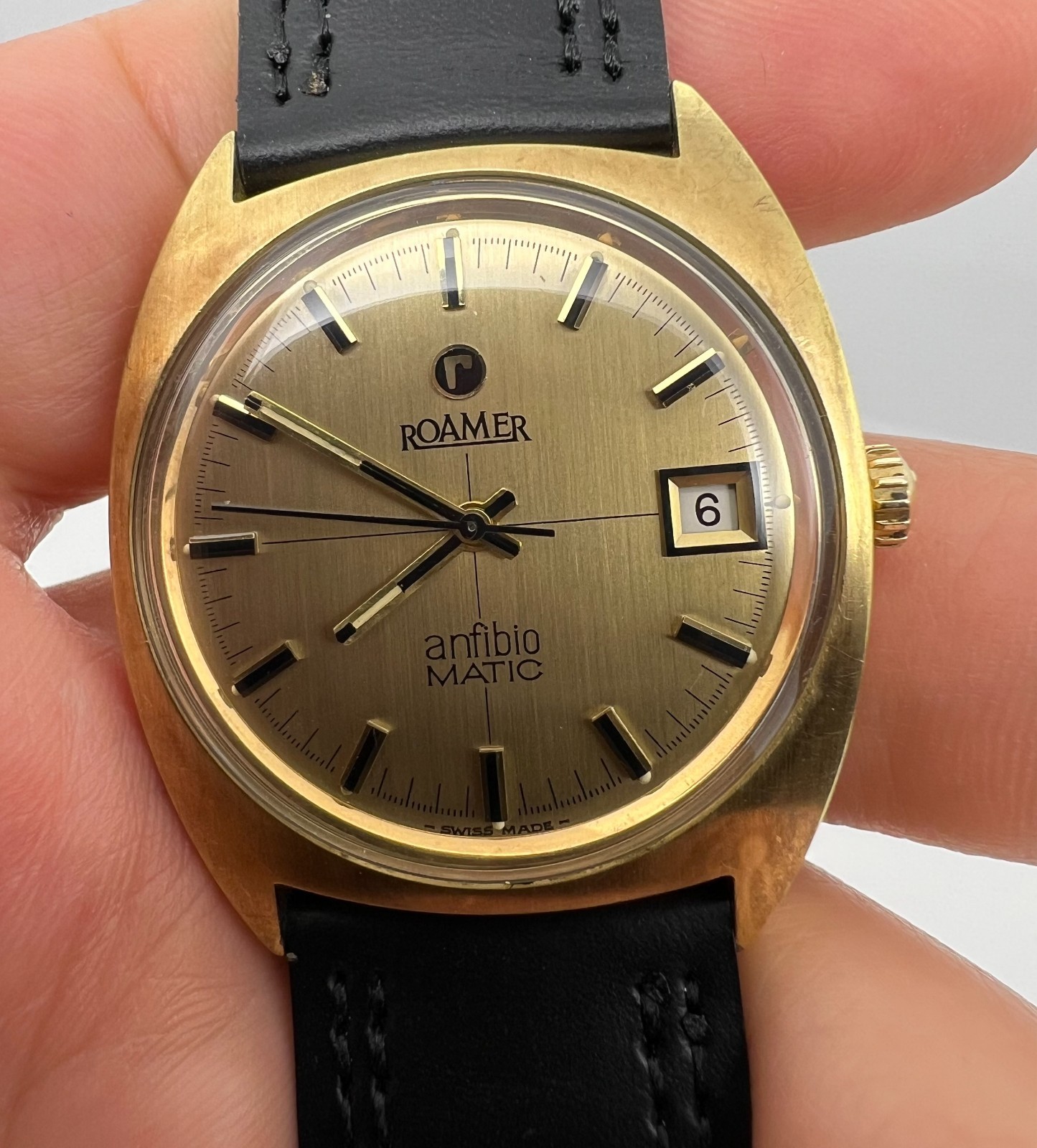 VINTAGE ROAMER ANFIBIO MATIC AUTOMATIC GOLD PLATED MENS WATCH