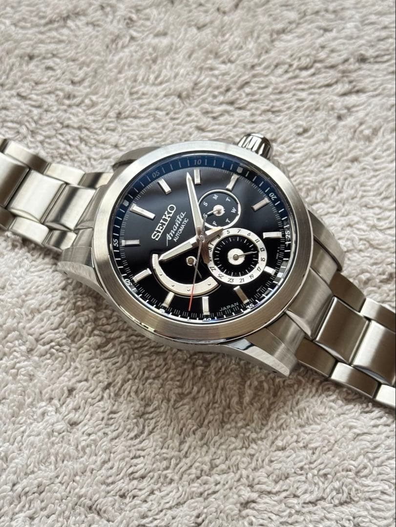 Seiko Brightz Ananta Japanese Sword Motif Silver Automatic Watch Japan 072695
