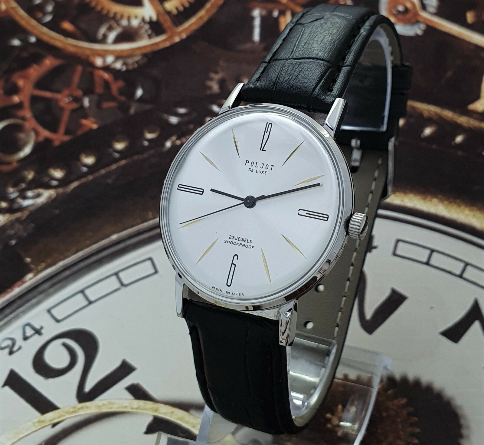 NOS! Poljot De LUXE Ultra SLIM 23 Jewels 2209 Soviet Vintage Men’s Watch USSR