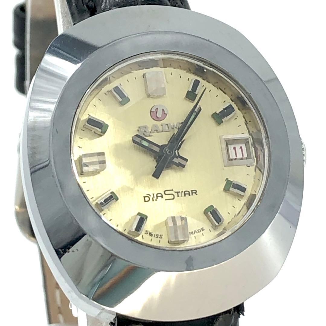 Rado Diastar Automatic Date Ladies Wristwatch Gold Japan 072640