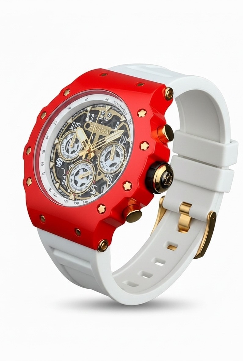 New Invicta Racing Vaulthan Men’s 44mm Red White Chronograph Watch 69655
